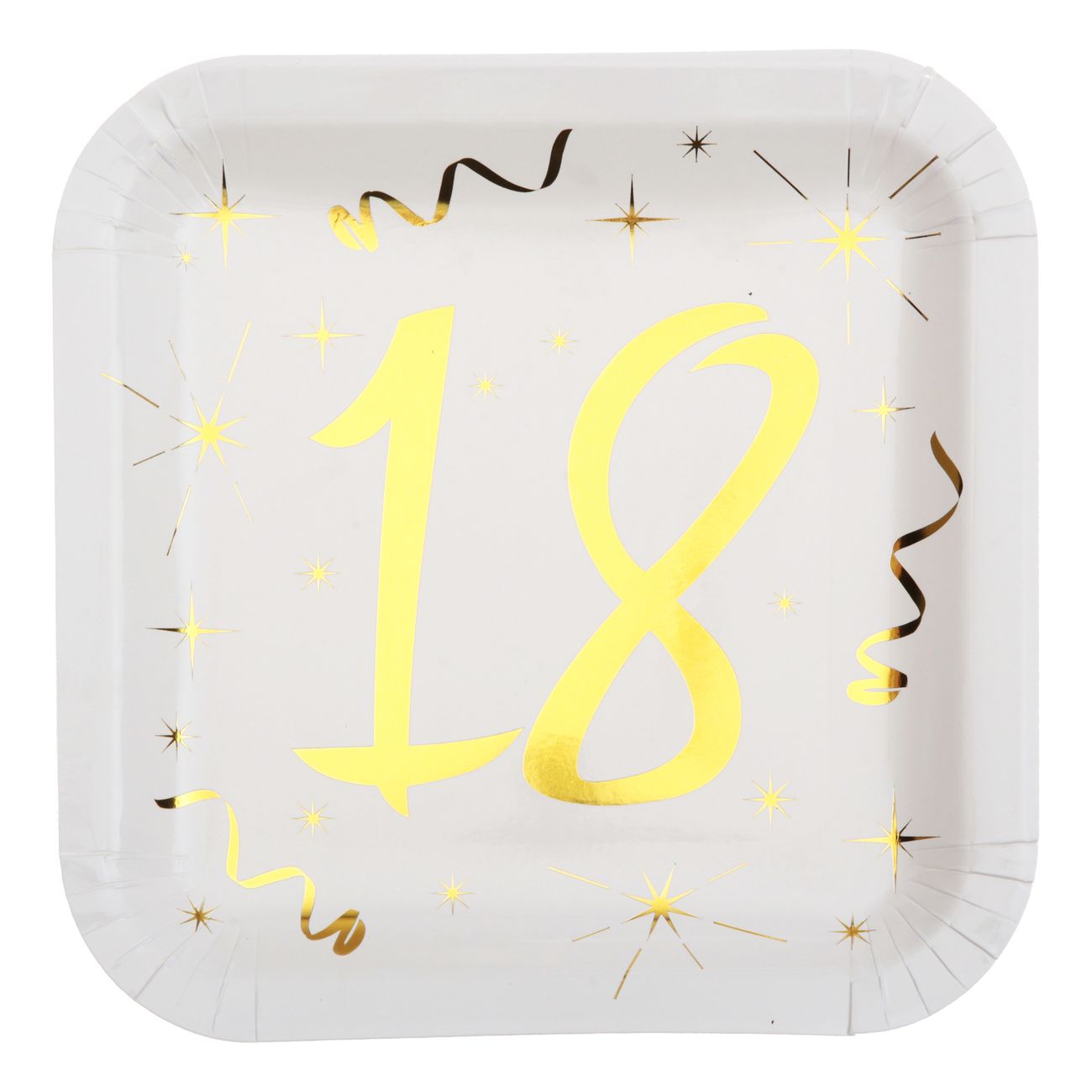 Papperstallrikar 18 Vit/Guld