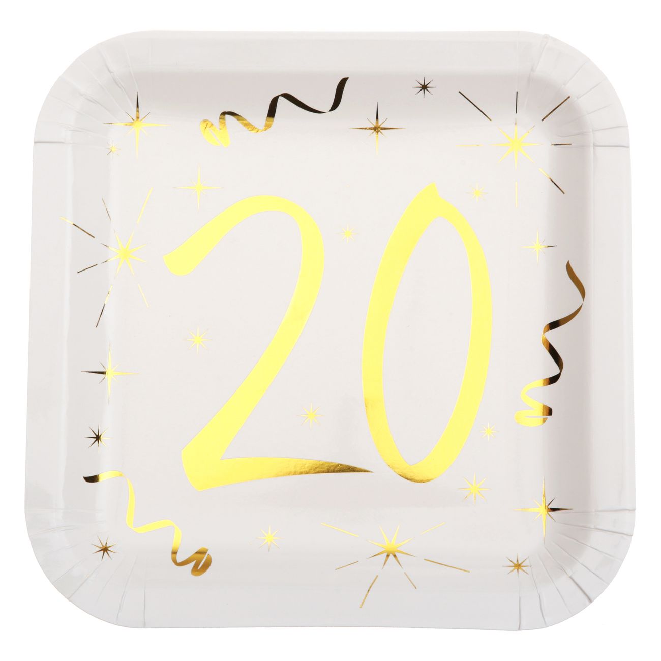 Papperstallrikar 20 Vit/Guld