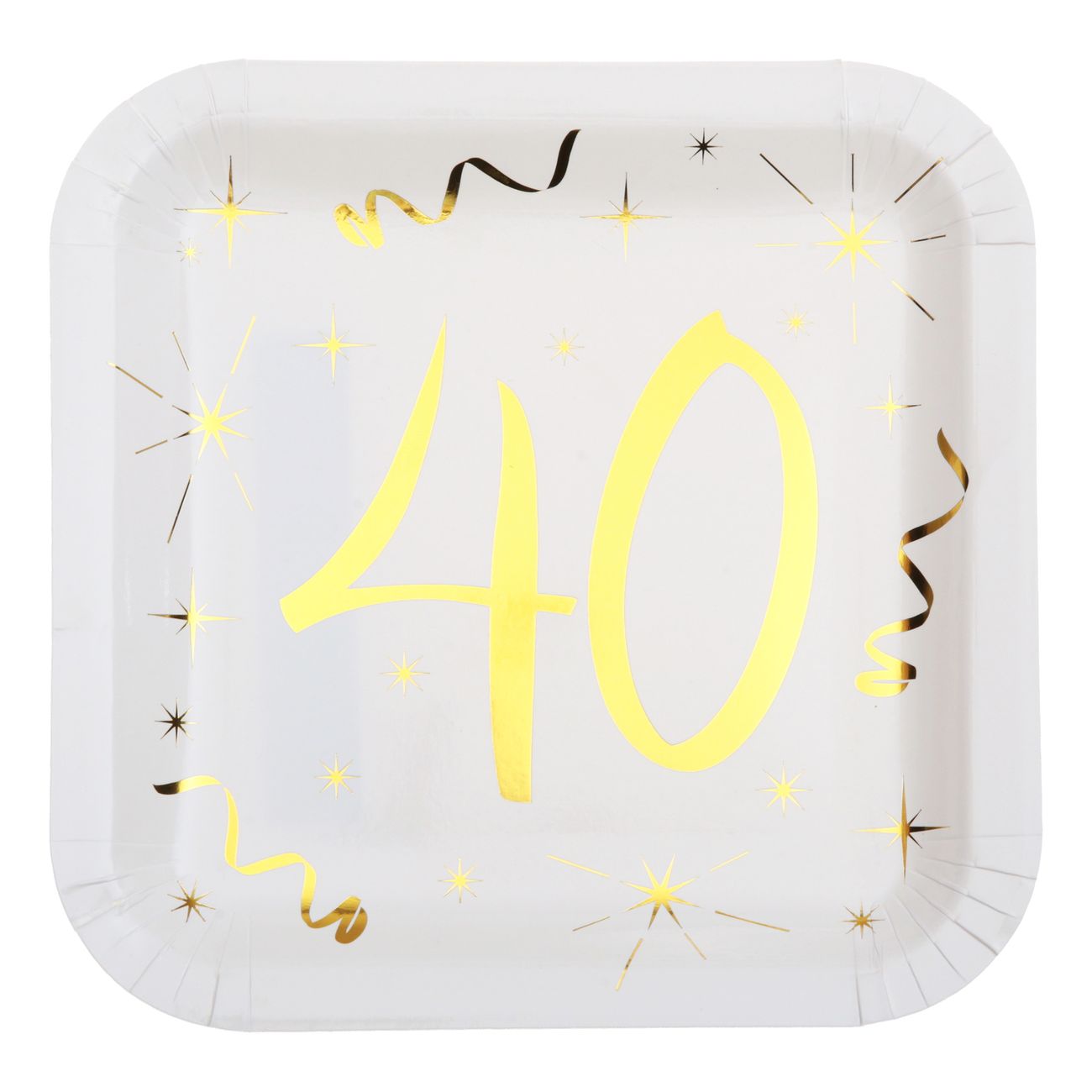 Papperstallrikar 40 Vit/Guld