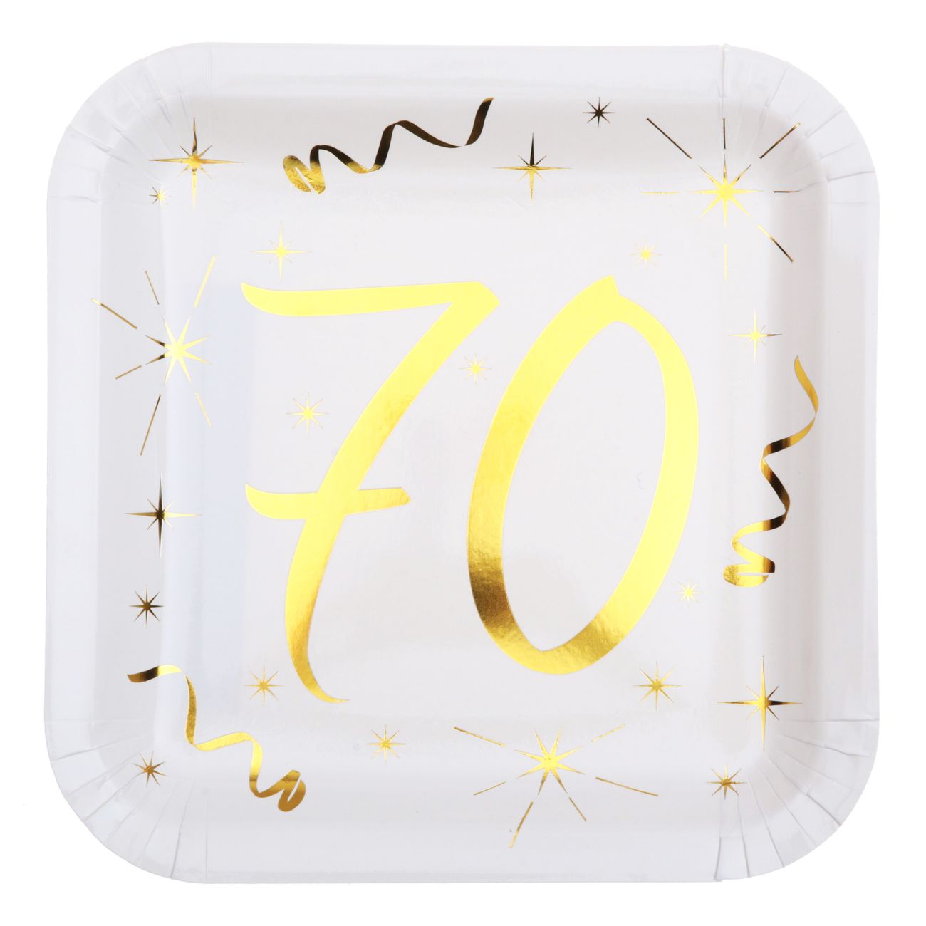 Papperstallrikar 70 Vit/Guld