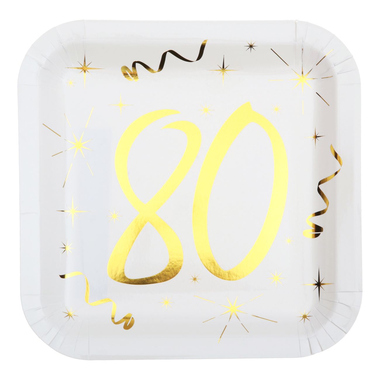 Papperstallrikar 80 Vit/Guld
