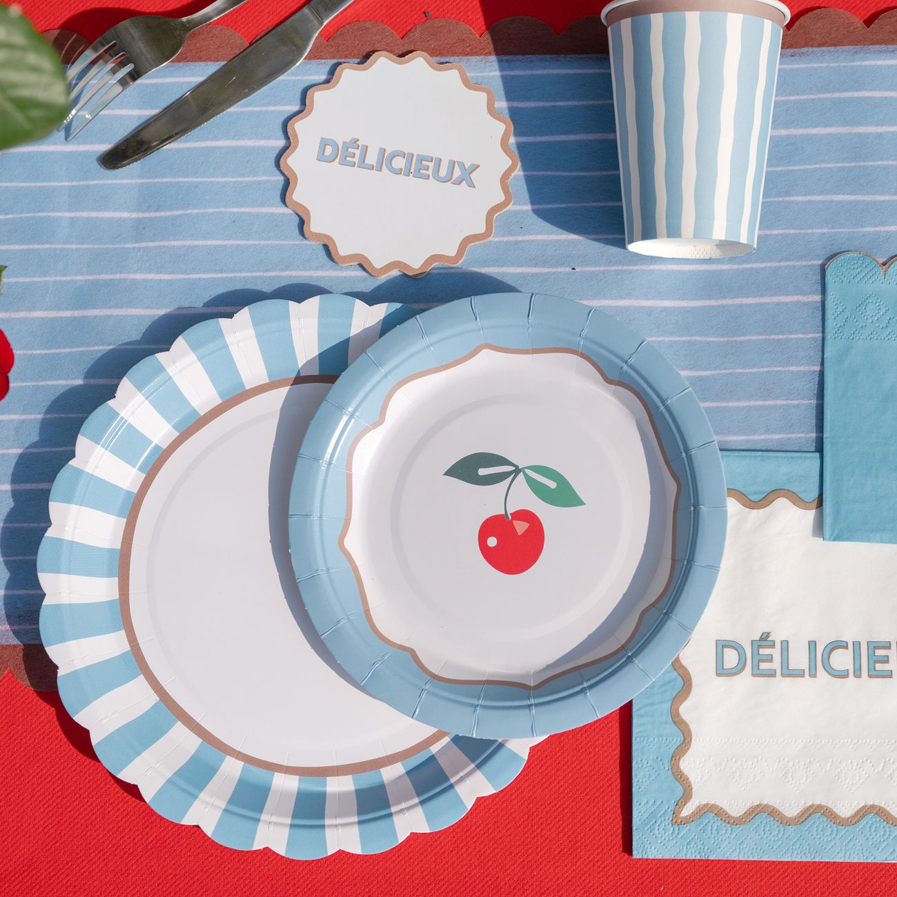 Papperstallrikar Blå/Brun