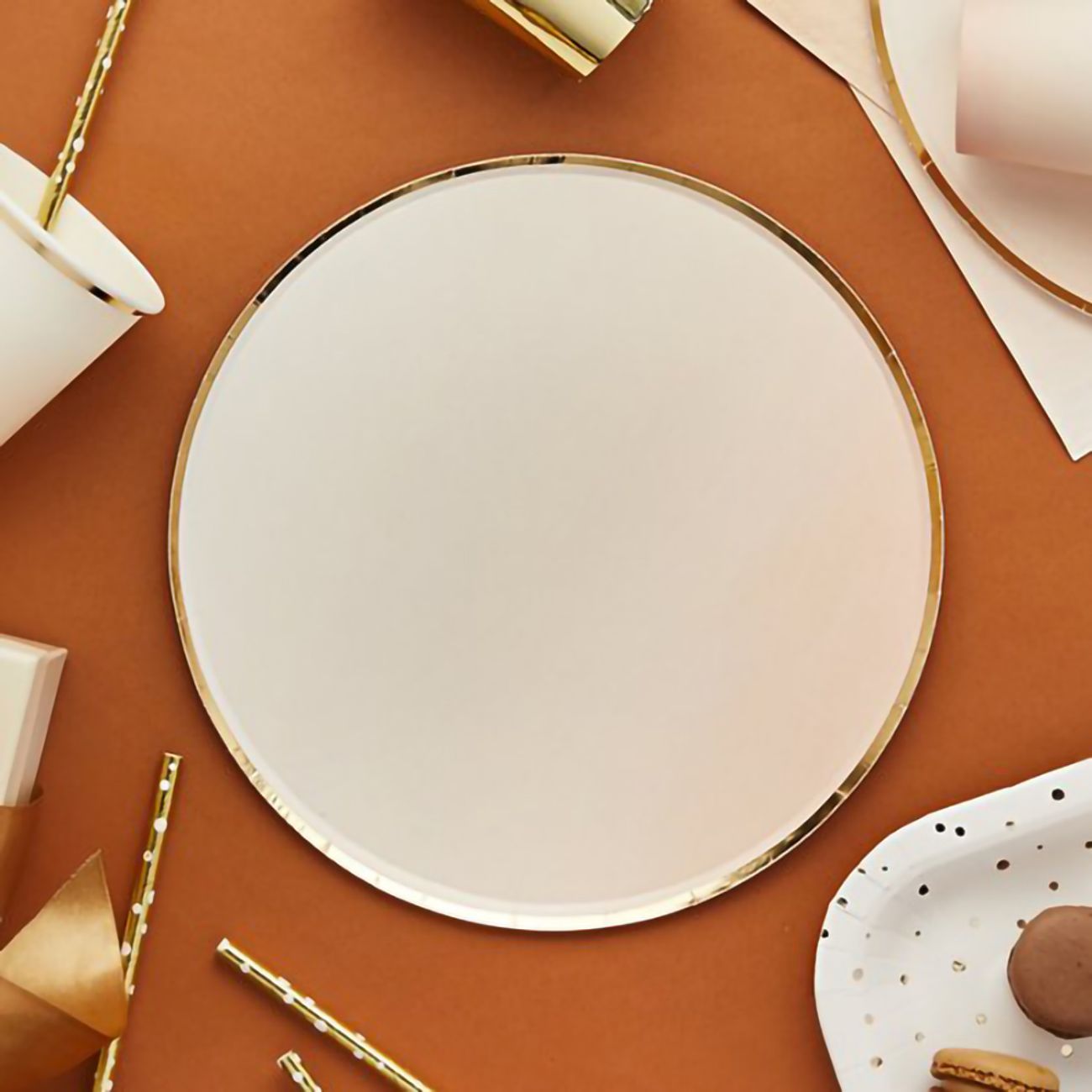 Papperstallrikar Guld/Persika Ombre