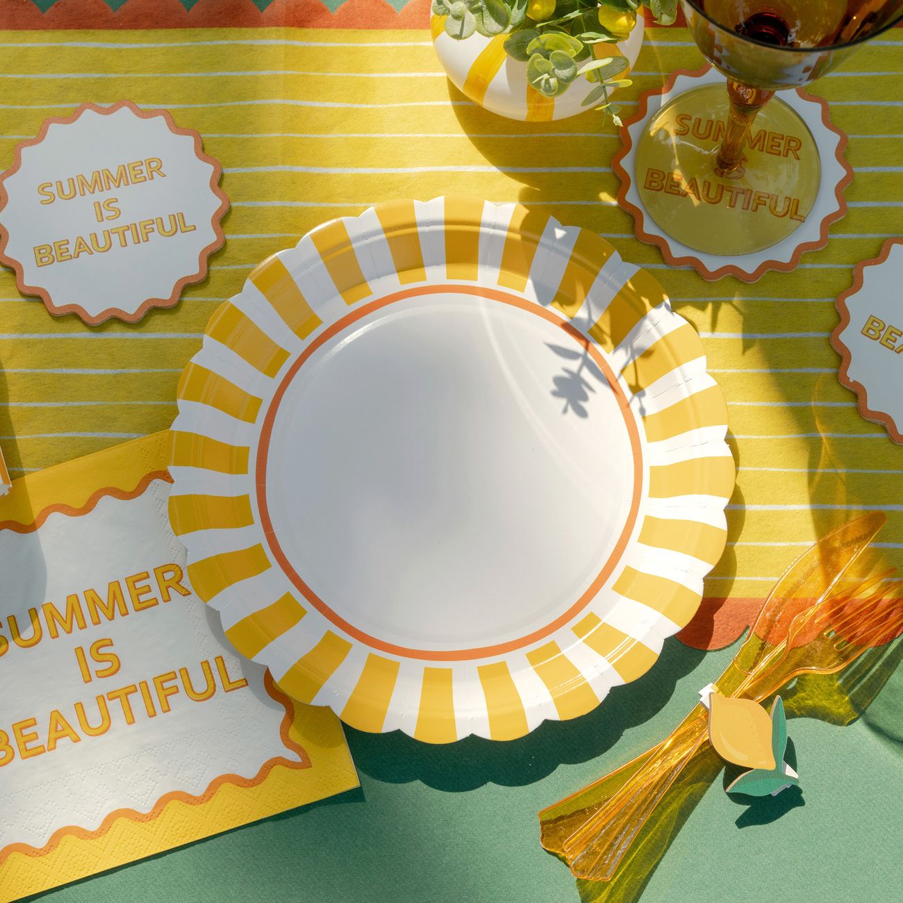Papperstallrikar Gul/Orange