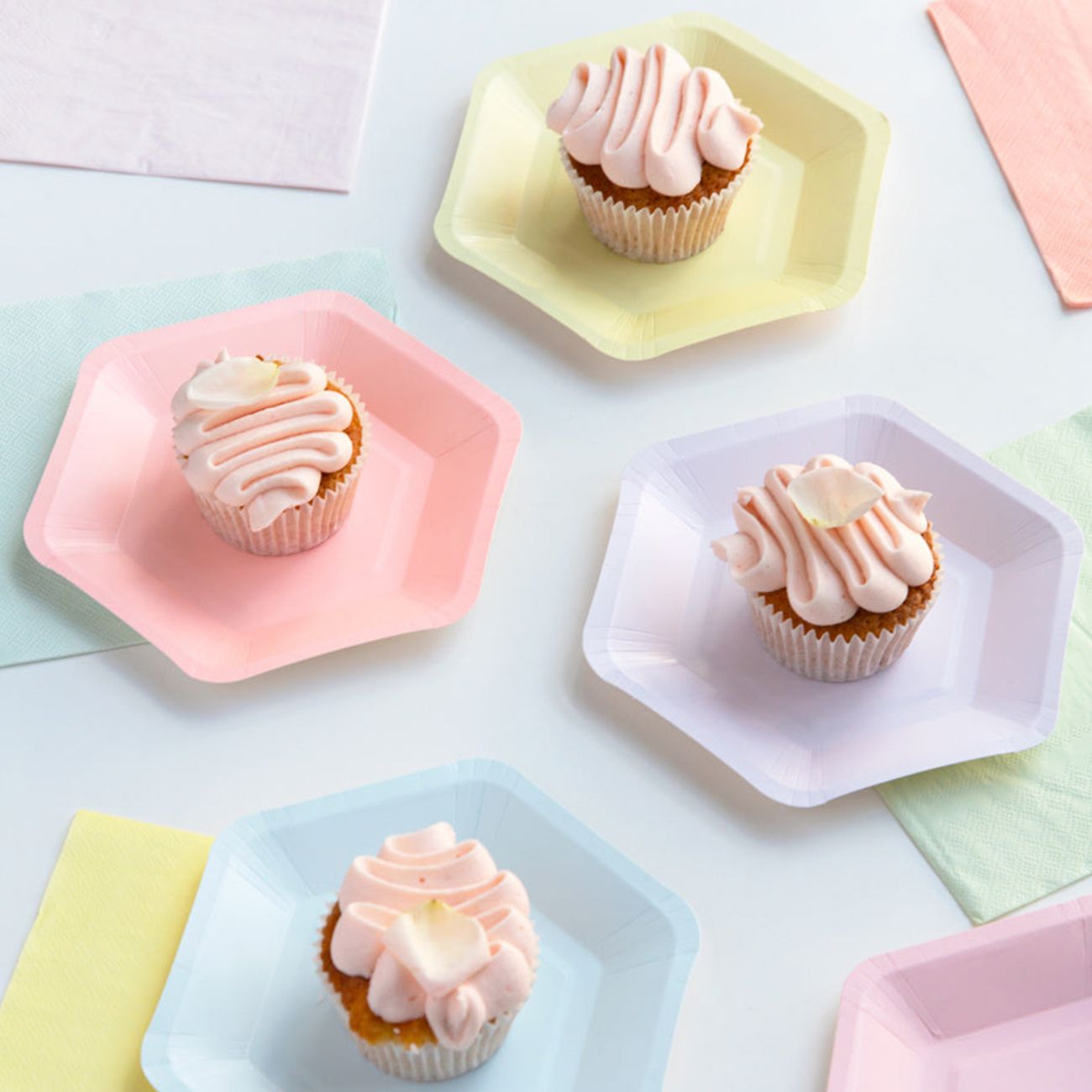 Pahvilautaset Hexagon We Love Pastel