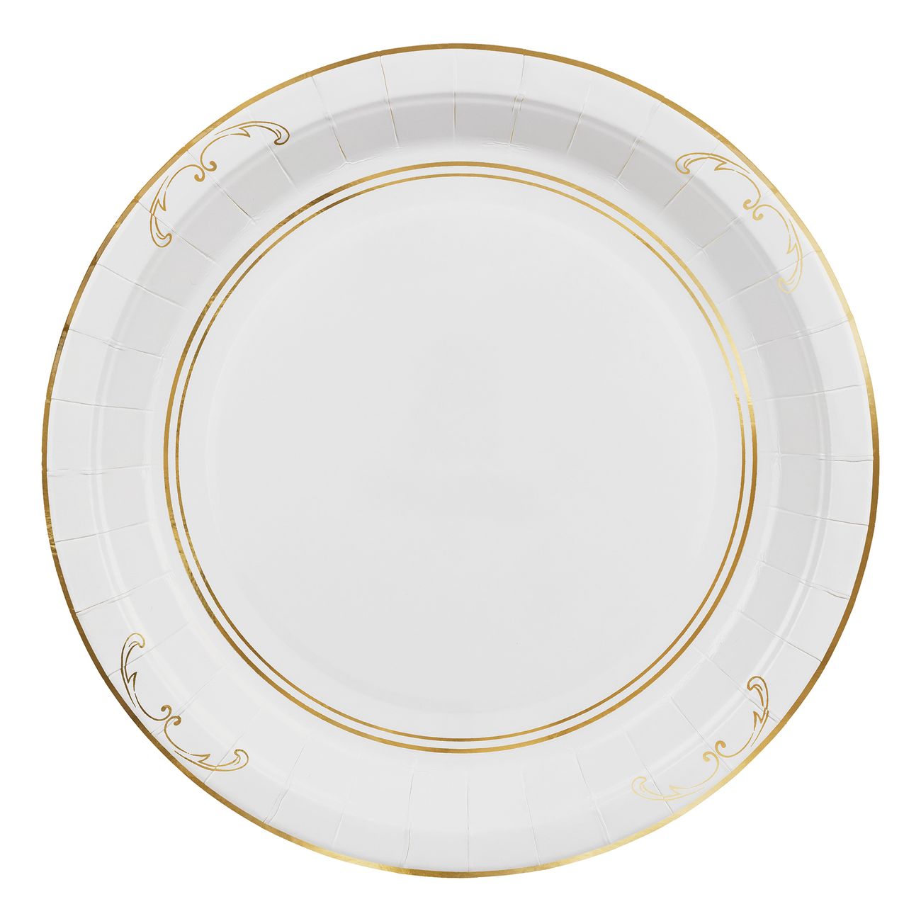 Papperstallrikar Ornament Guld/Vit