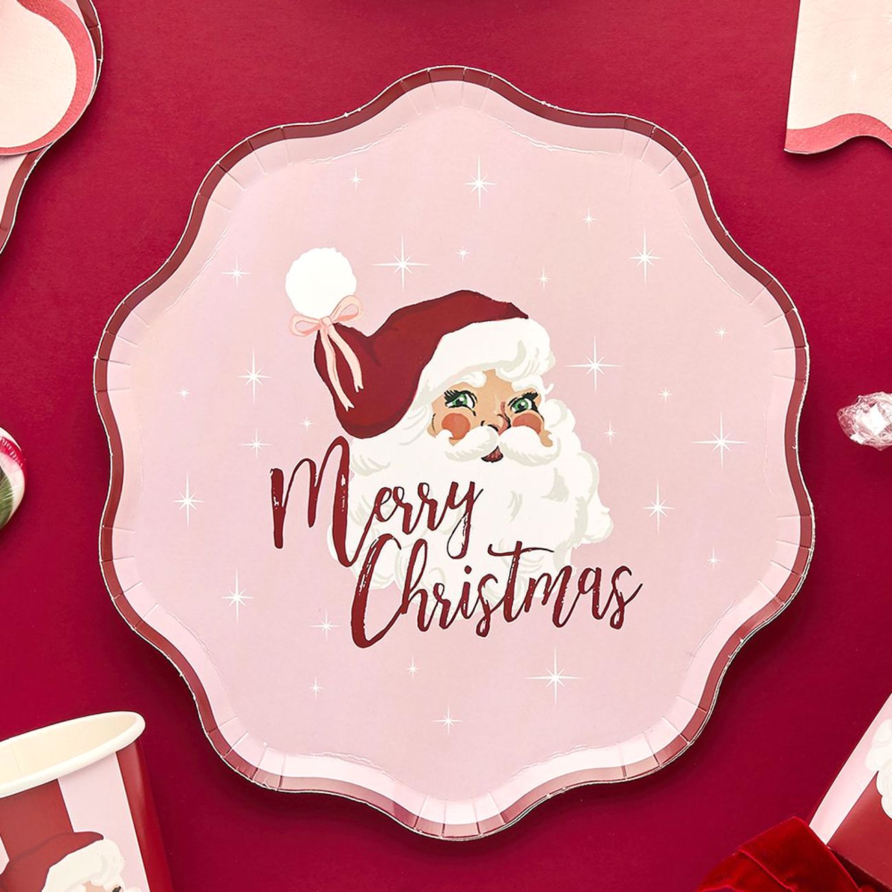 Papperstallrikar Vintage Tomte