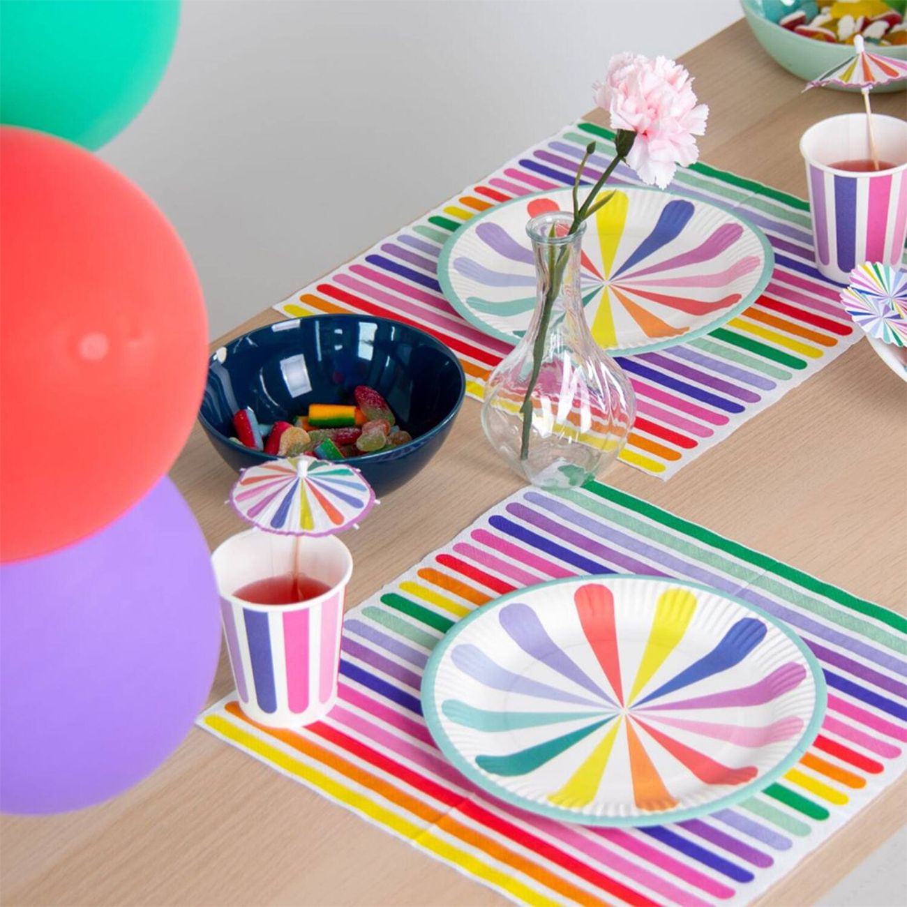 Partypicks Parasoll Stripes