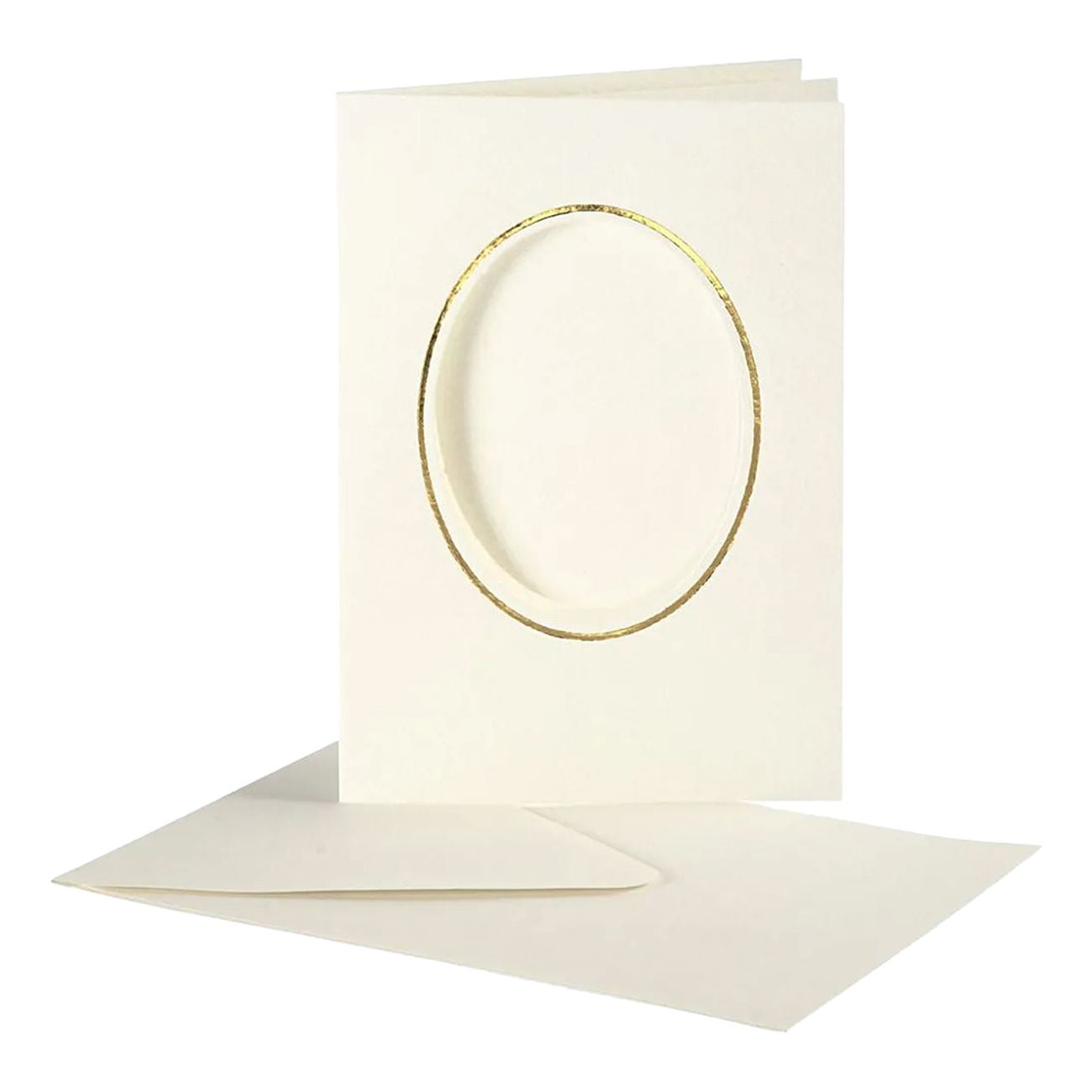 Passepartoutkort med Kuvert Oval Guld