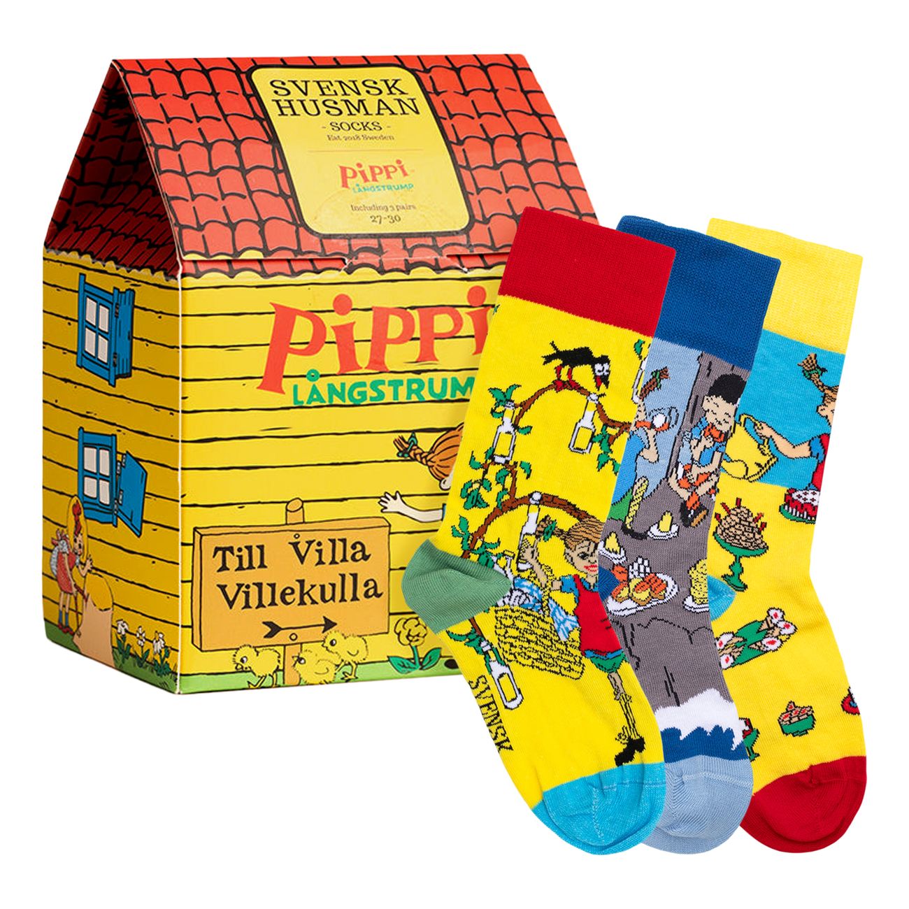 Pippi Villa Villekulla Strumpor för Barn Box