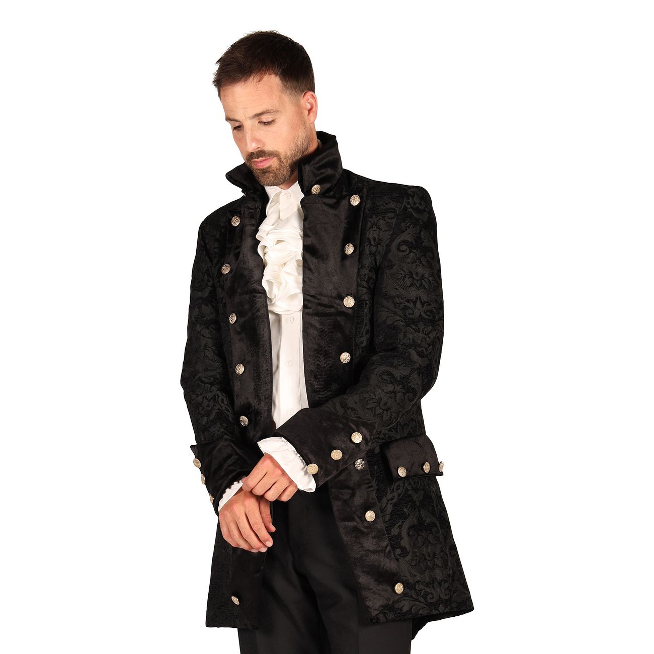 Pirat Kappa Brocade Herr Svart Deluxe