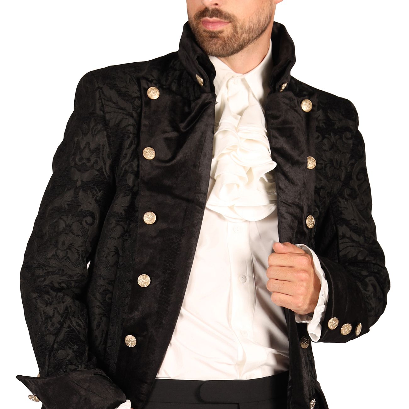 Pirat Kappa Brocade Herr Svart Deluxe