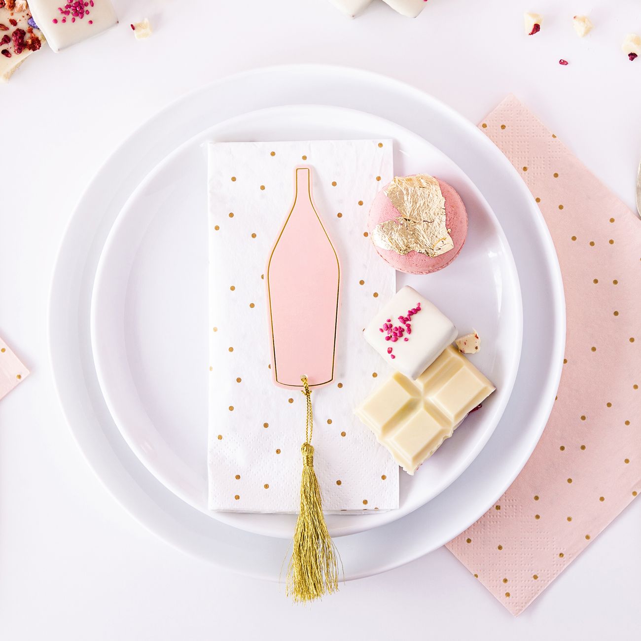 Placeringskort Flaska med Tassle