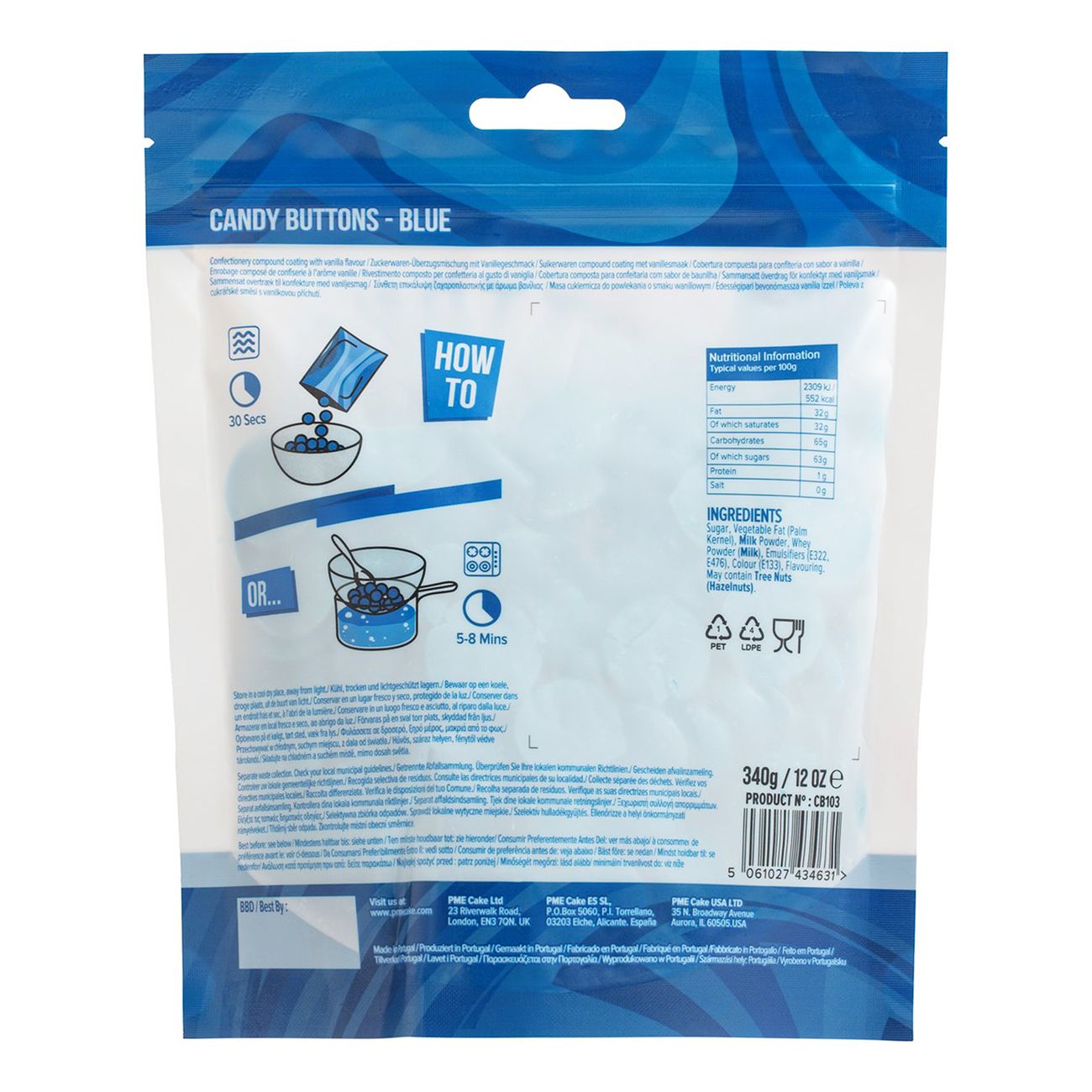 PME Candy Buttons Blå