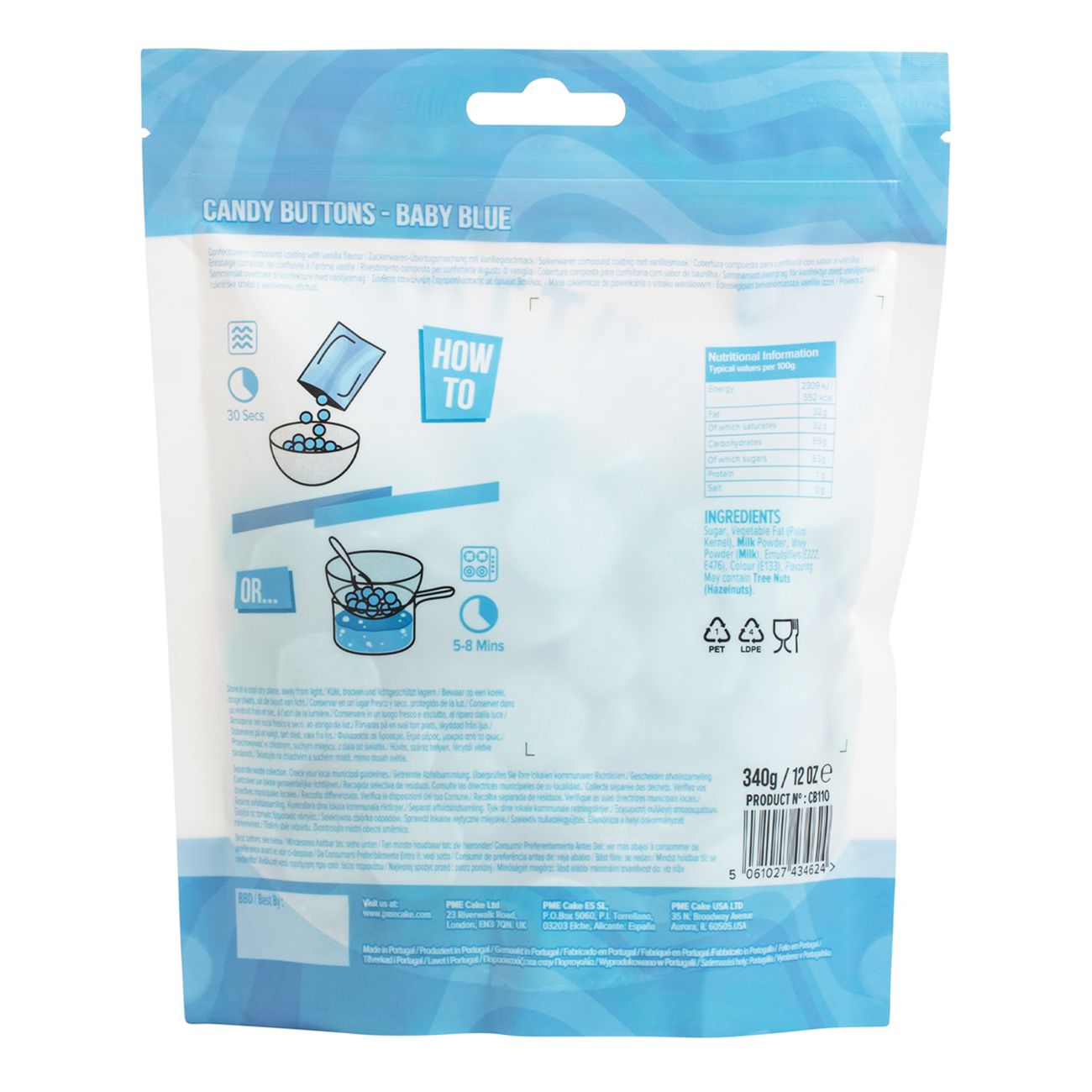 PME Candy Buttons Ljusblå