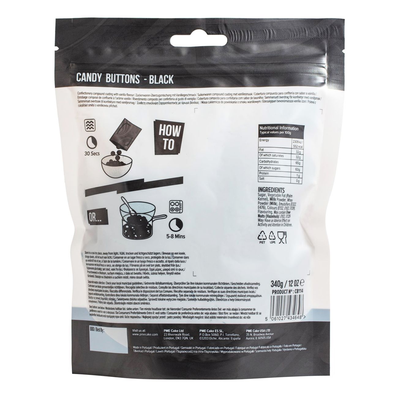 PME Candy Buttons Svart