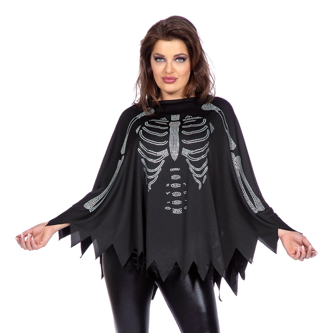 Poncho Skelett med Glitter