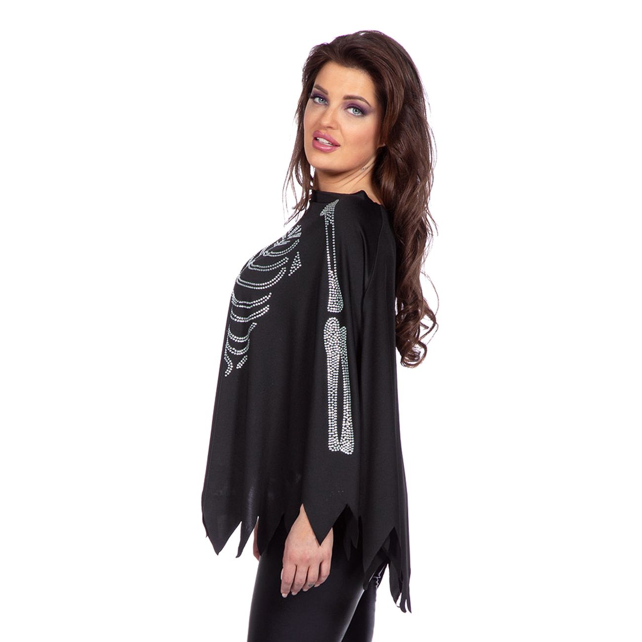 Poncho Skelett med Glitter