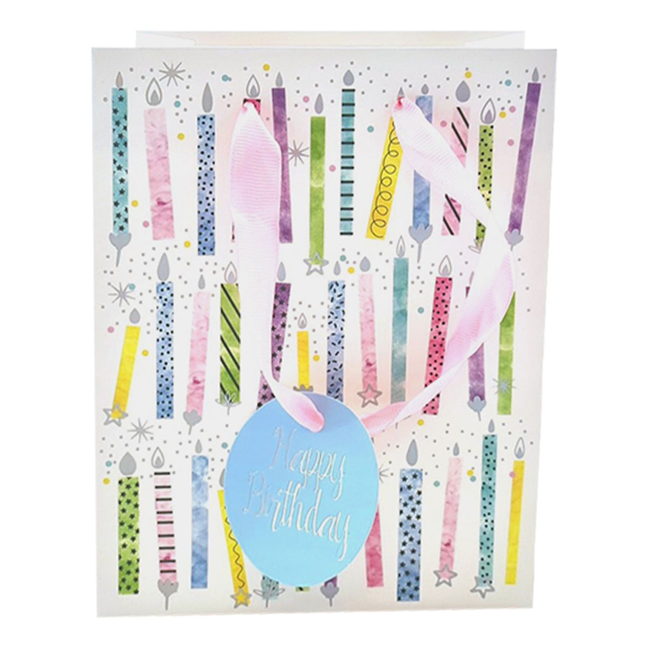 Presentpåse Happy Birthday Tårtljus