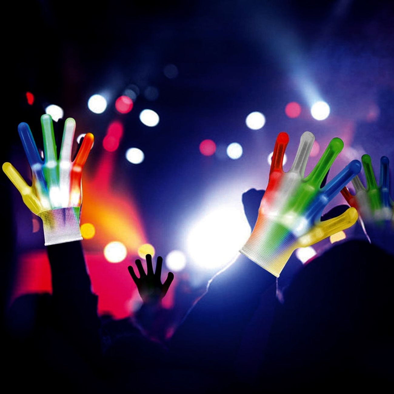 Røntgen flerfargede LED-hansker