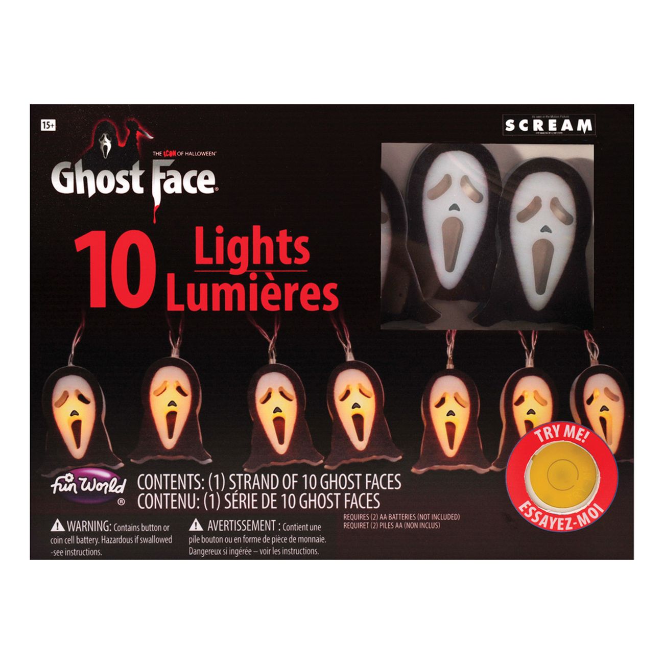 Scream Ghost Face Ljusslinga