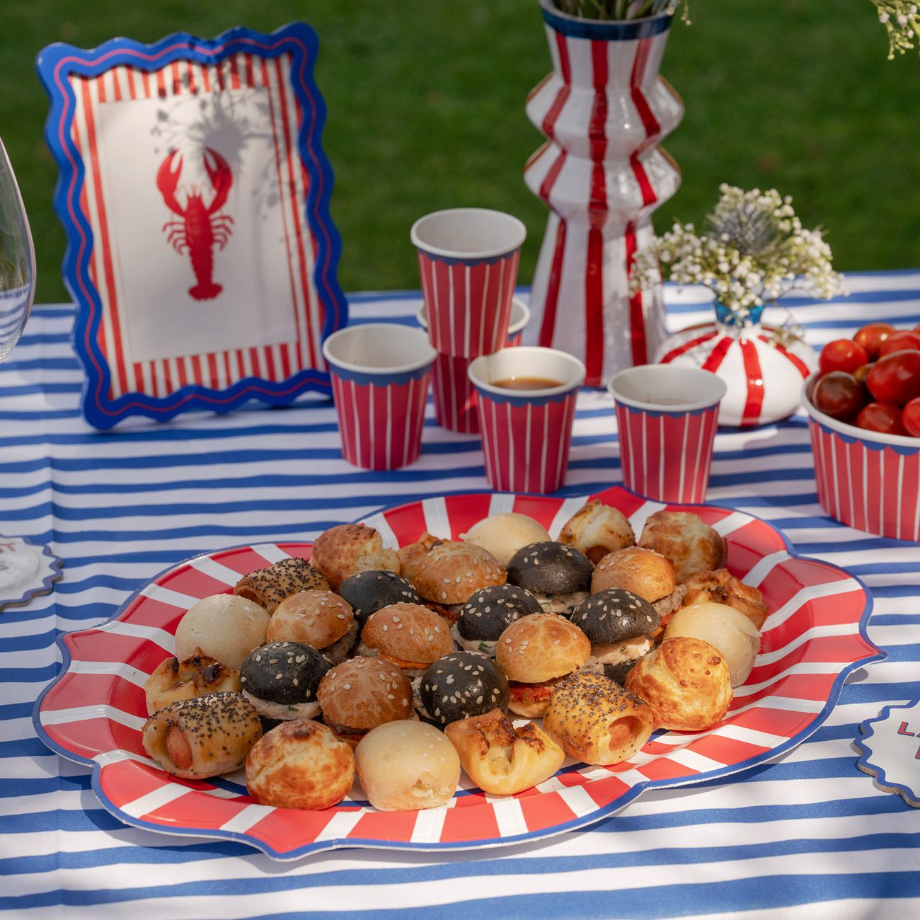 Serveringsbricka Röd/Blå