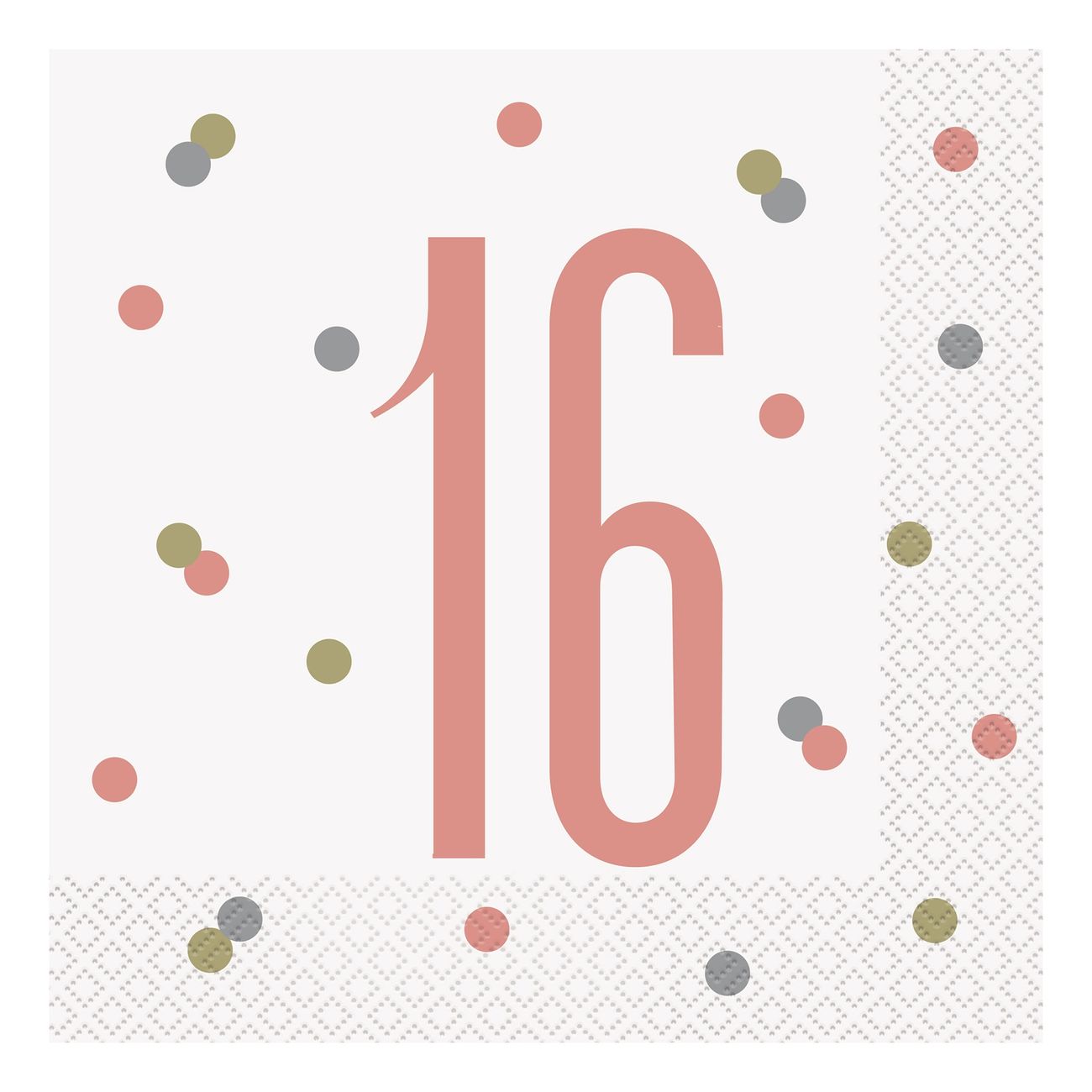 Servietter 16 Hvit/Roségull