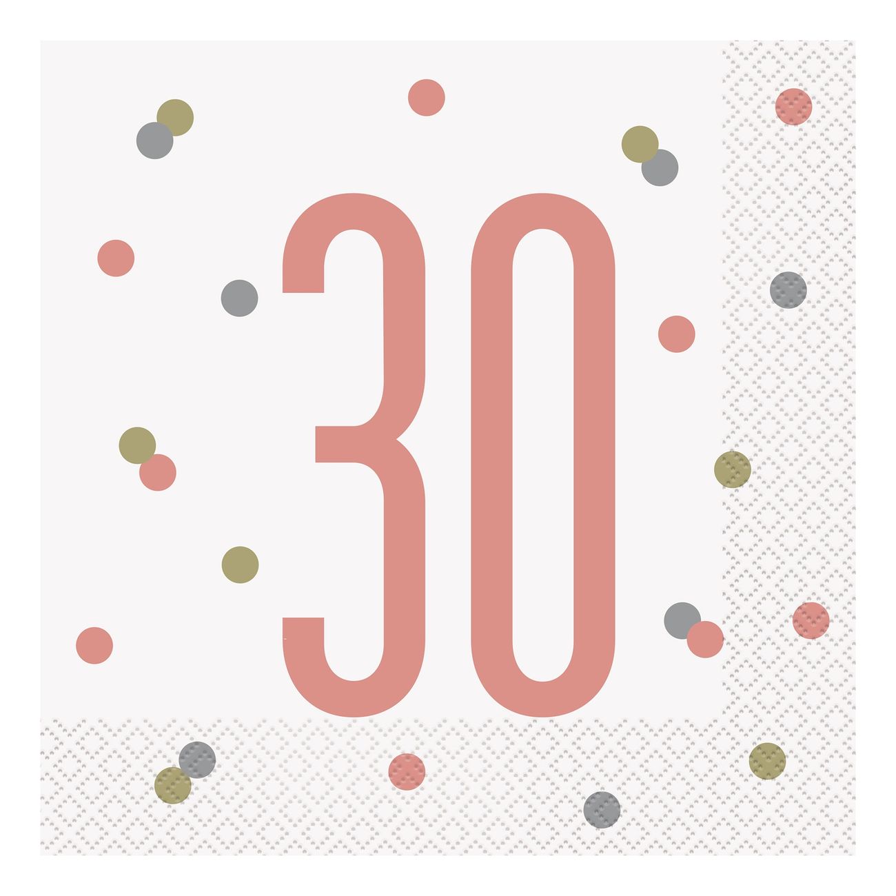 Servetter 30 Vit/Roséguld