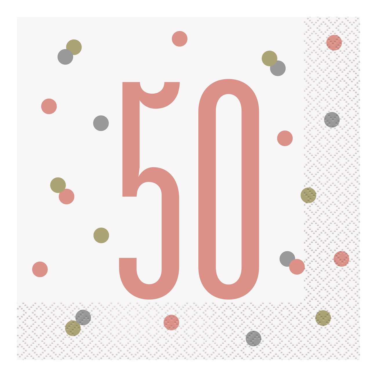 Servetter 50 Vit/Roséguld