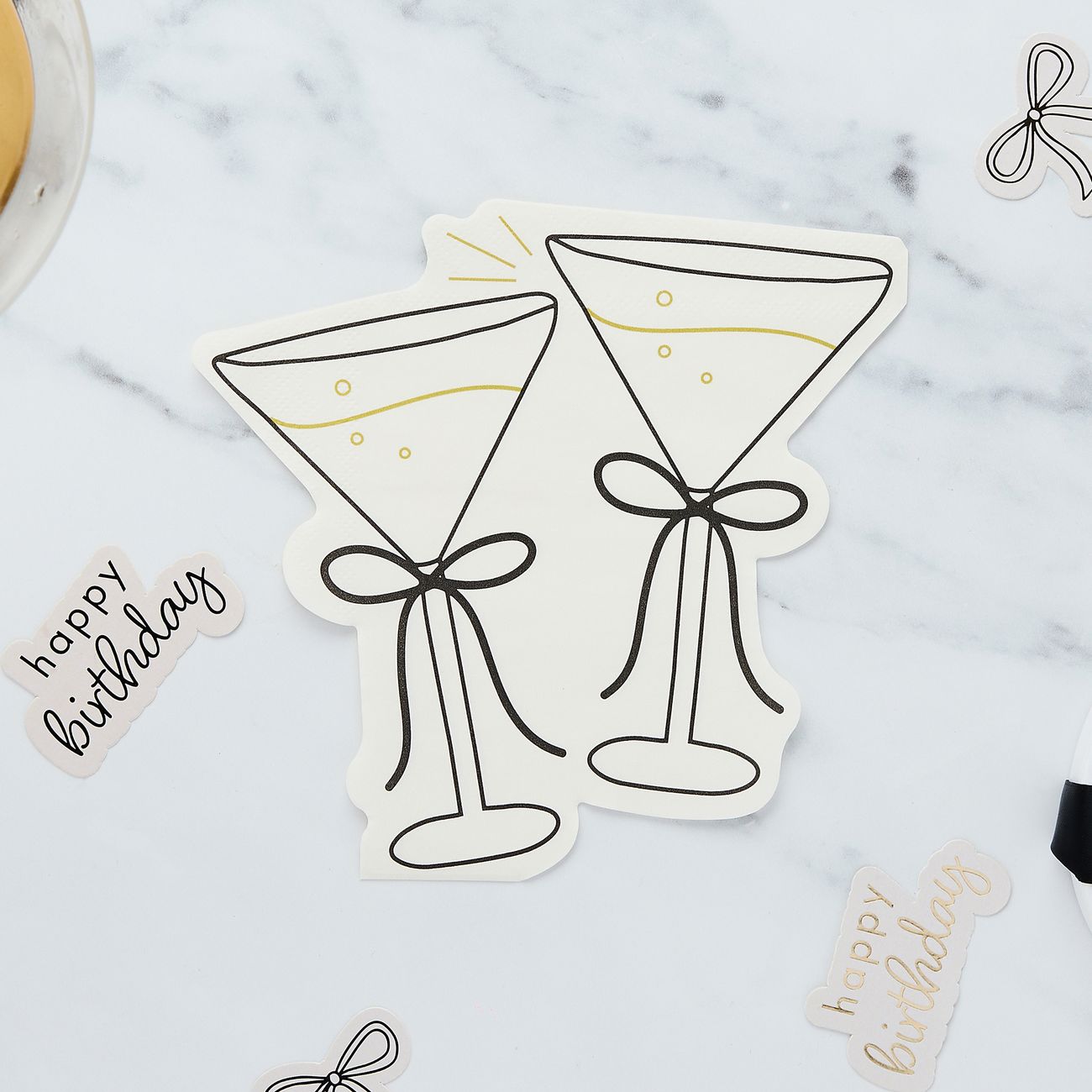Servetter Cocktailglas Cremevit Rosett