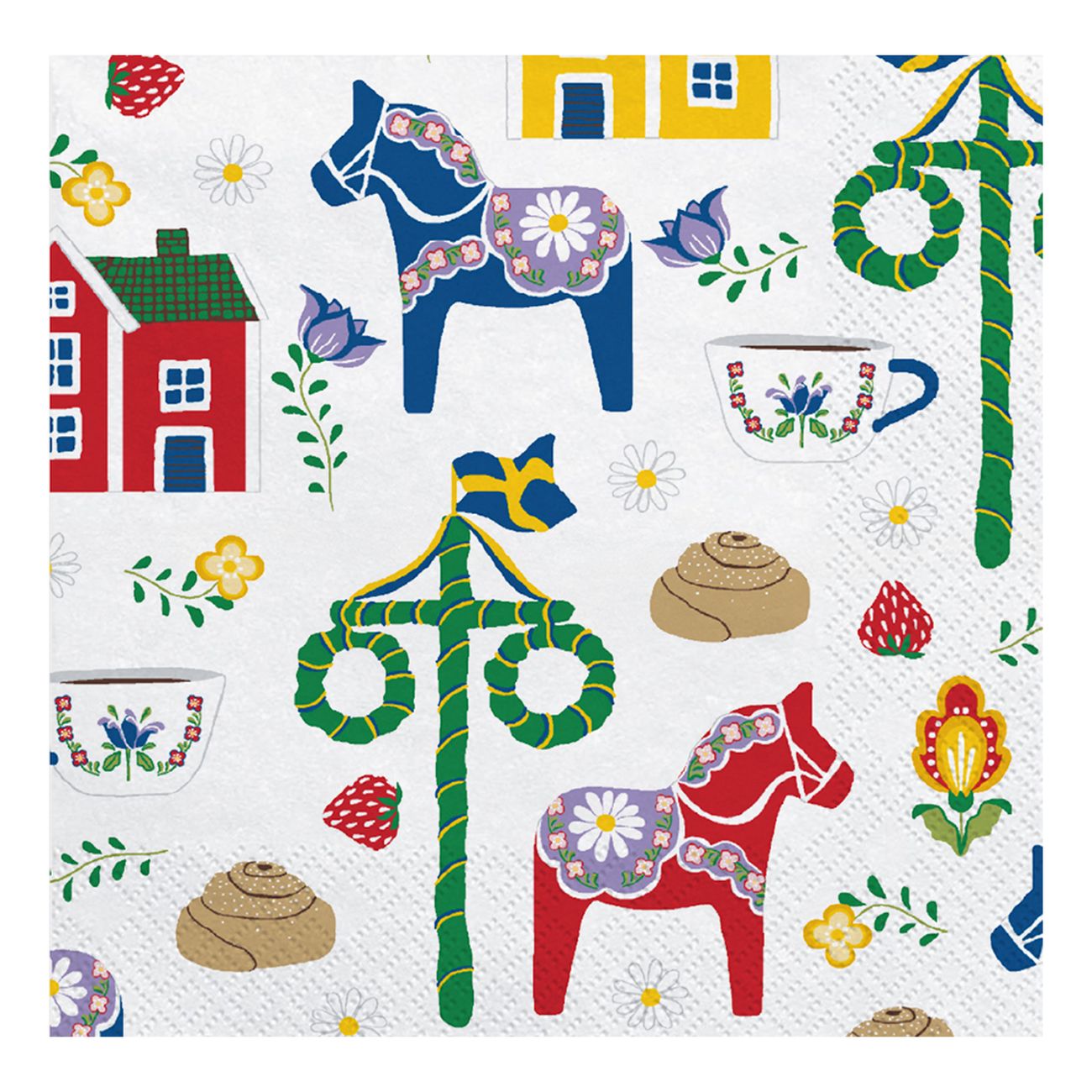 Servetter Dalahäst Midsommar