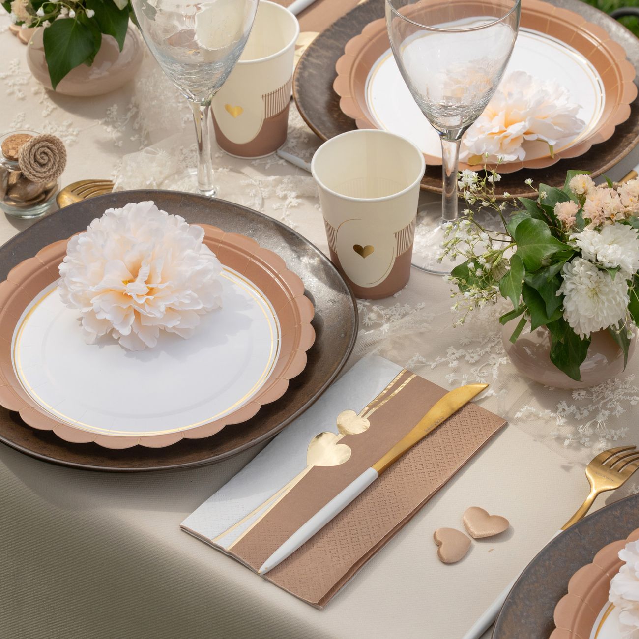 Servetter Hjärta Mocha