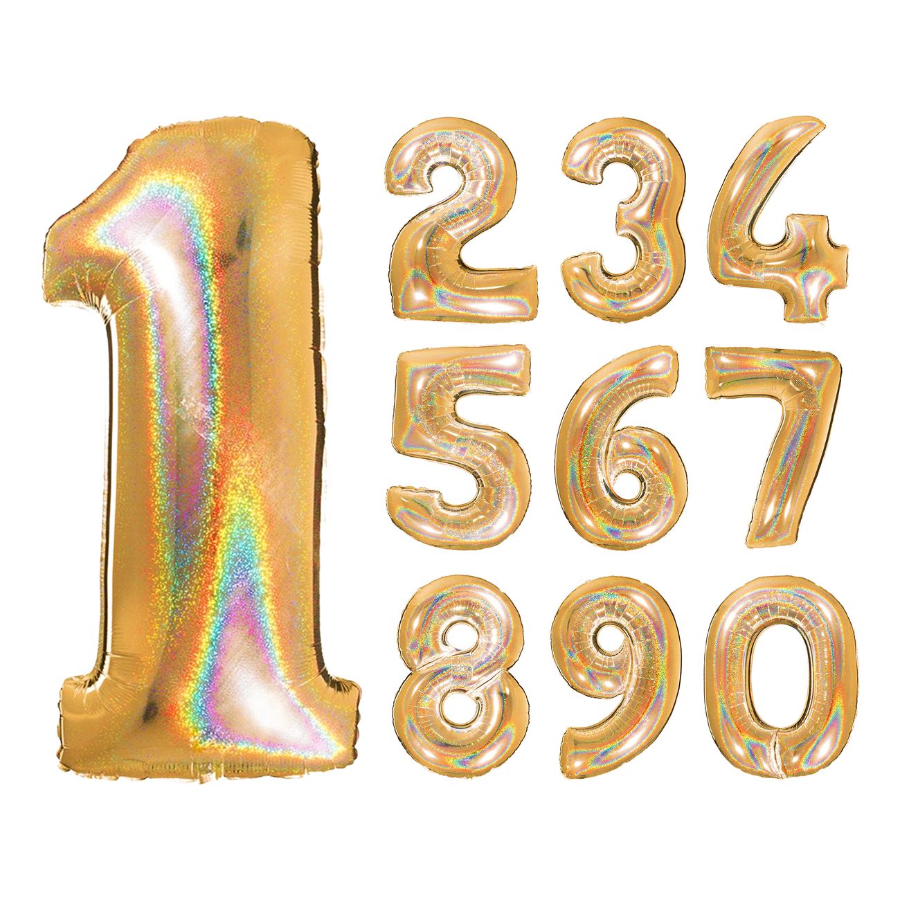 Talballon Glitter Guld