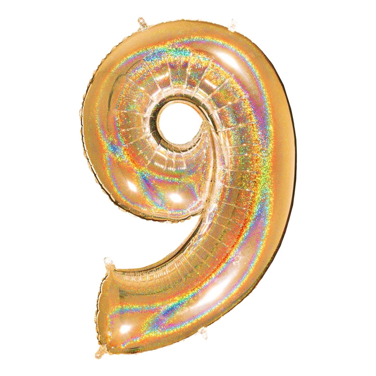 Talballon Glitter Guld