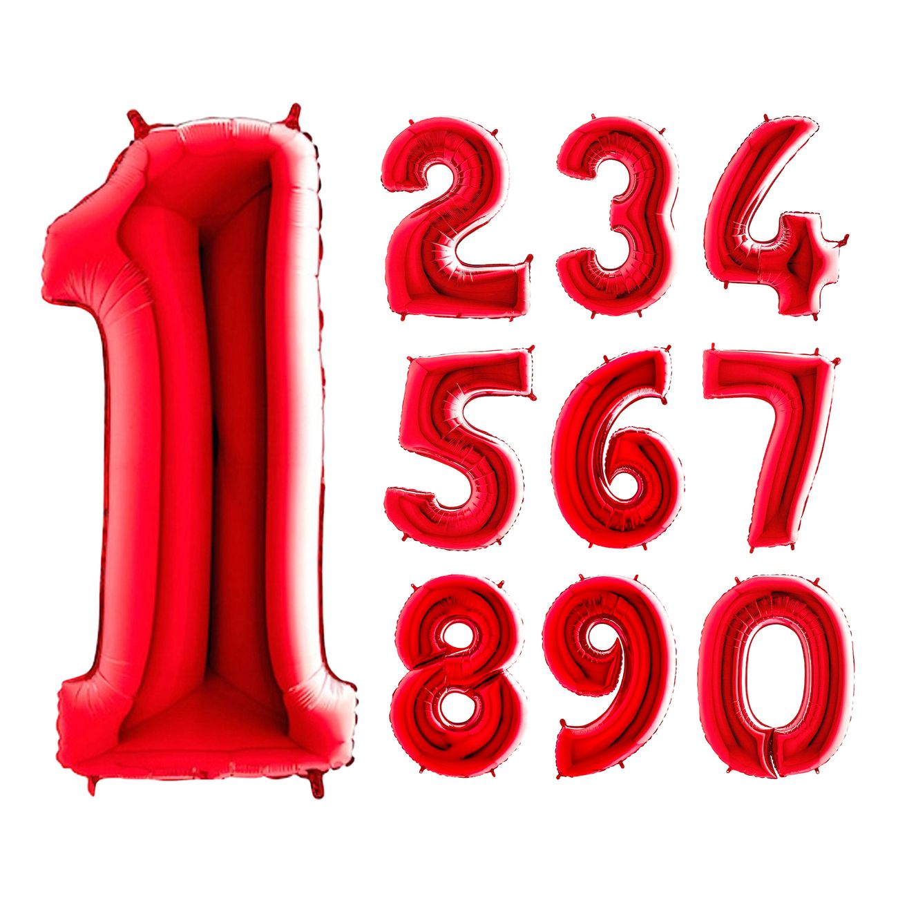 Talballon Rød Metallic