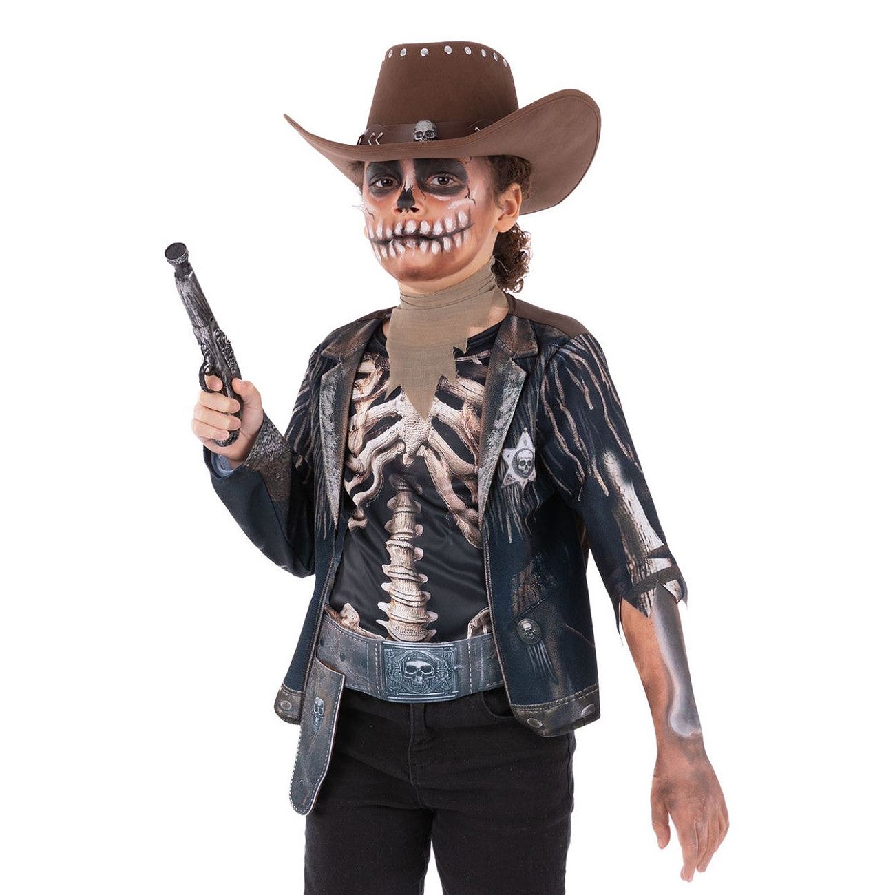 Skelett Cowboy Barn Maskeraddräkt