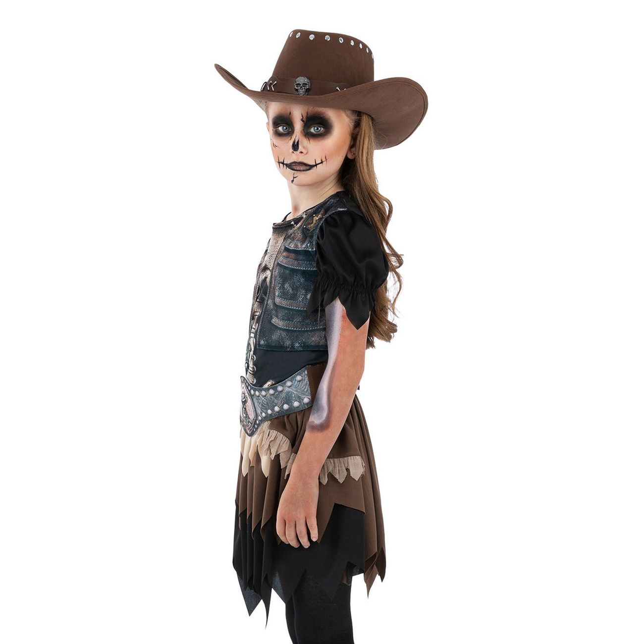 Skelett Cowgirl Barn Maskeraddräkt
