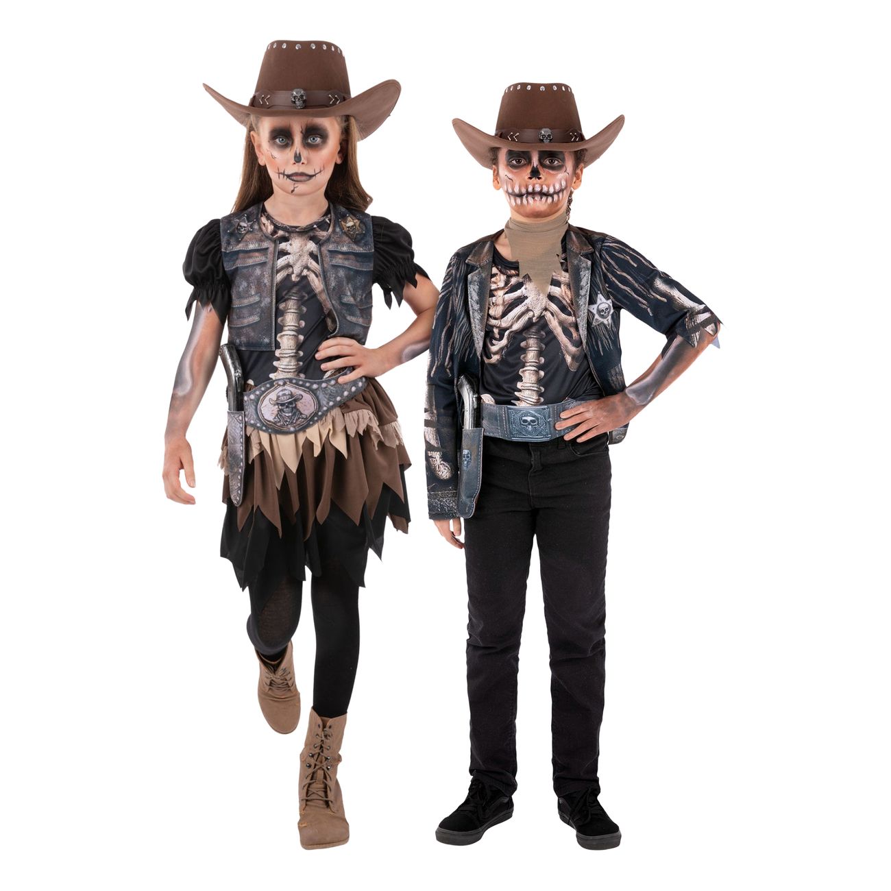 Skelett Cowgirl Barn Maskeraddräkt