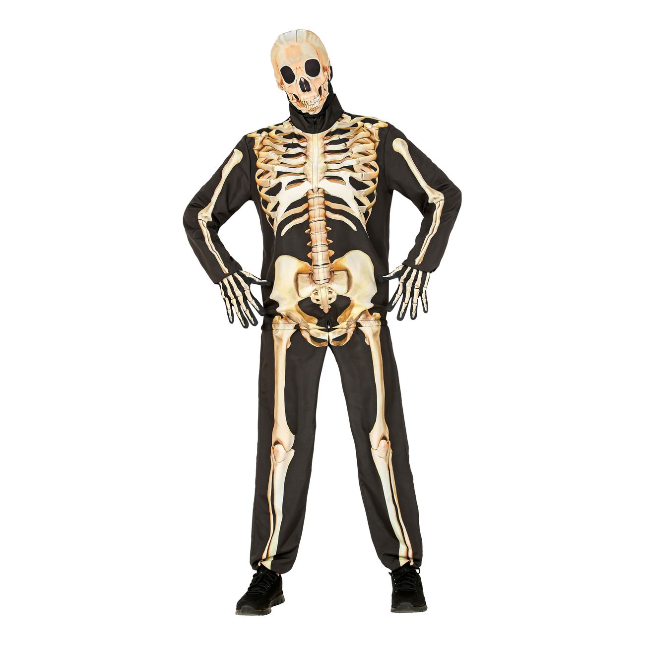 Skelett Helkropp Maskeraddräkt