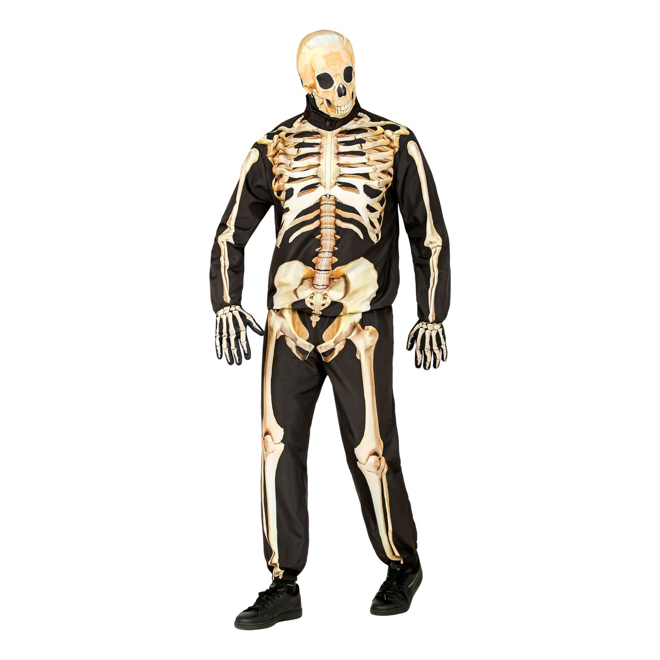 Skelett Helkropp Maskeraddräkt