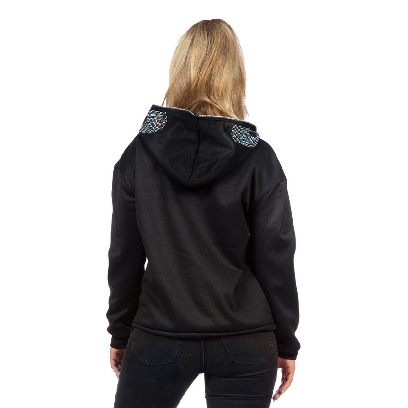 Skelett Hoodie Glitter med Dragkedja
