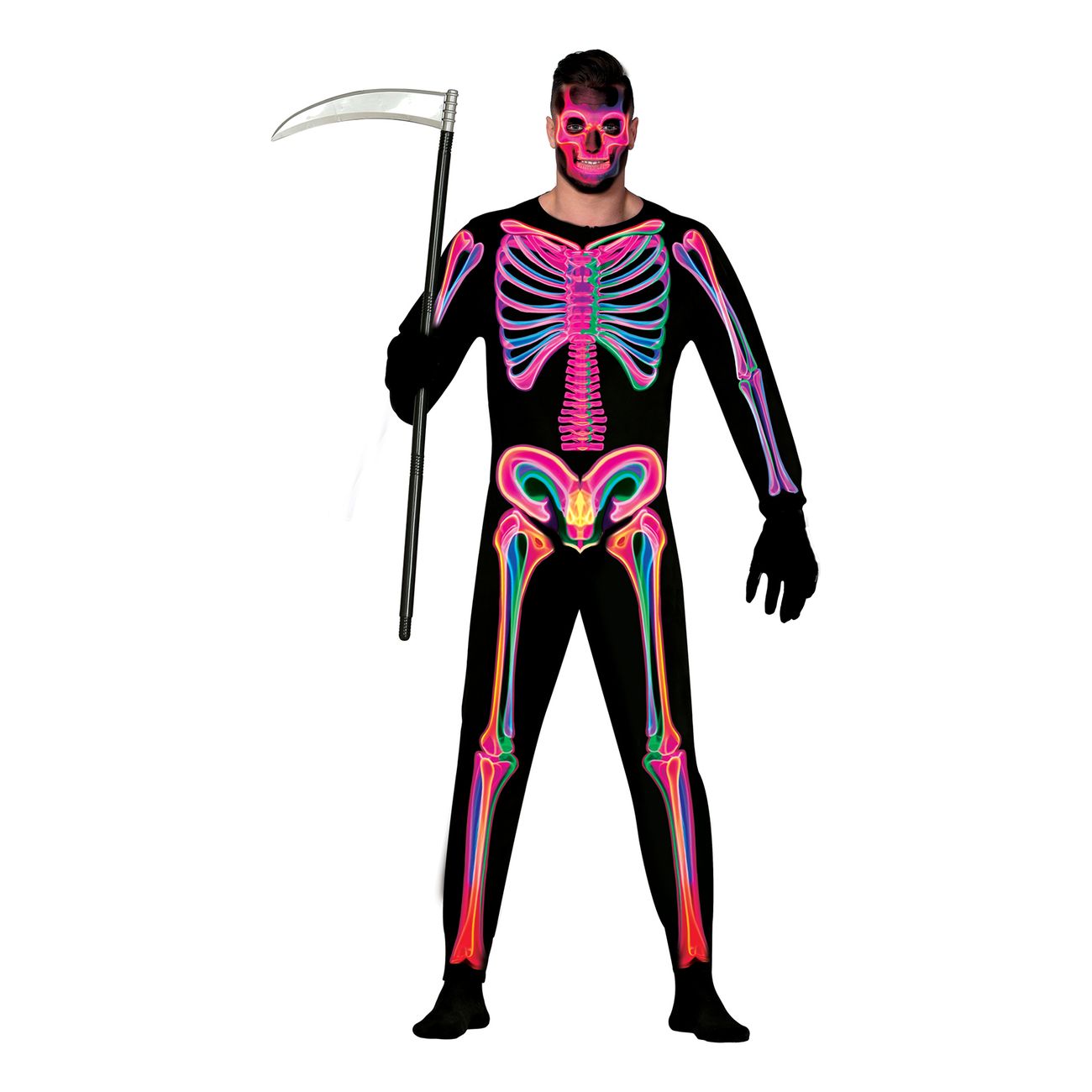 Skelett Neon Herr Maskeraddräkt