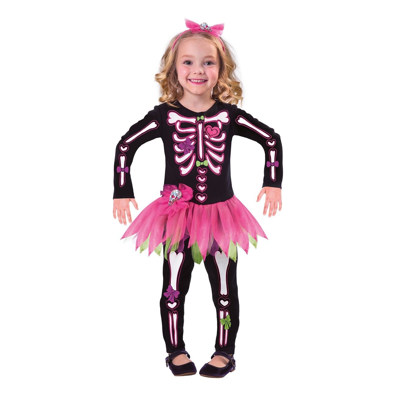 skelett-rosa-barn-maskeraddrakt-93141-1