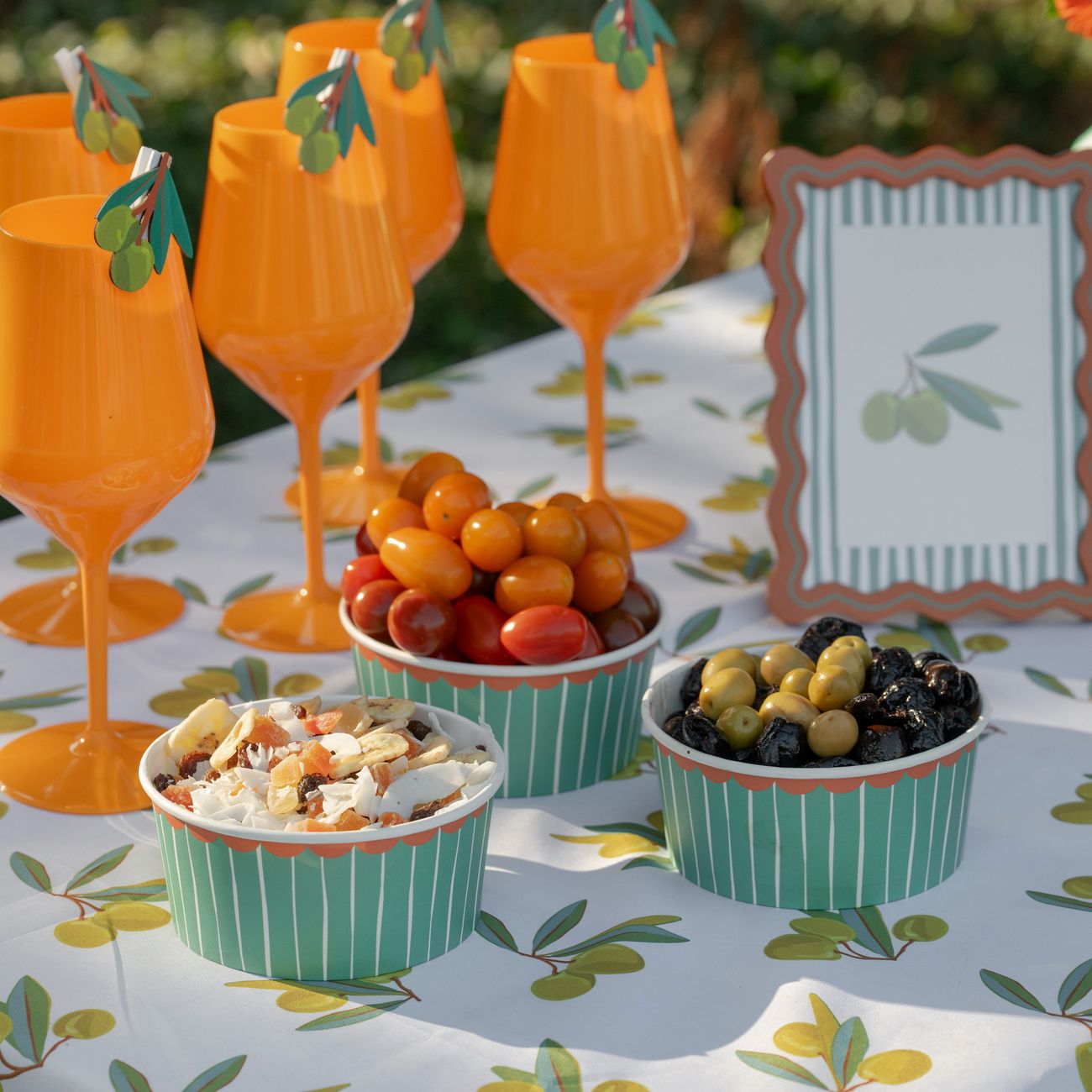 Snacksbägare Grön/Orange