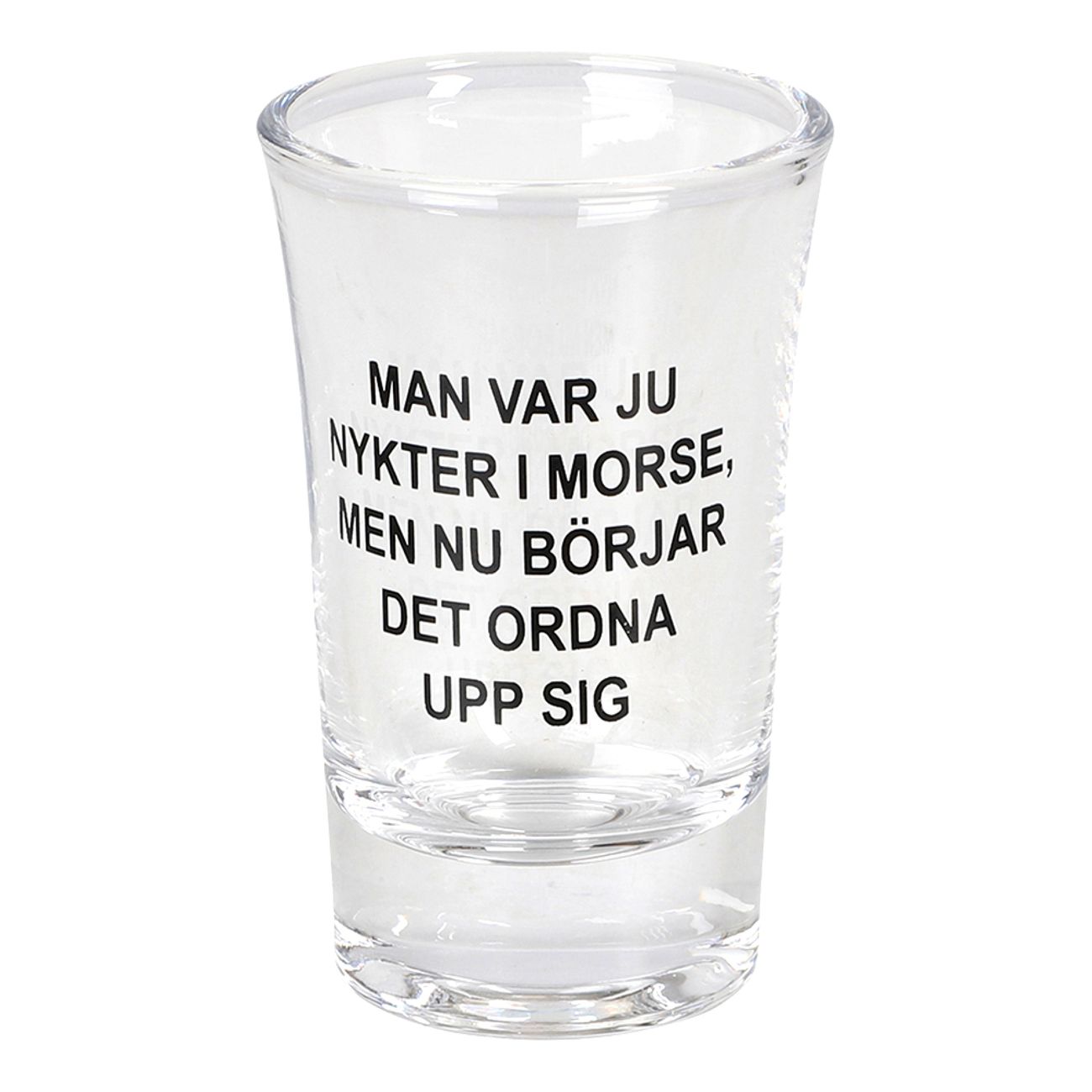 Snapsglas Nykter i Morse