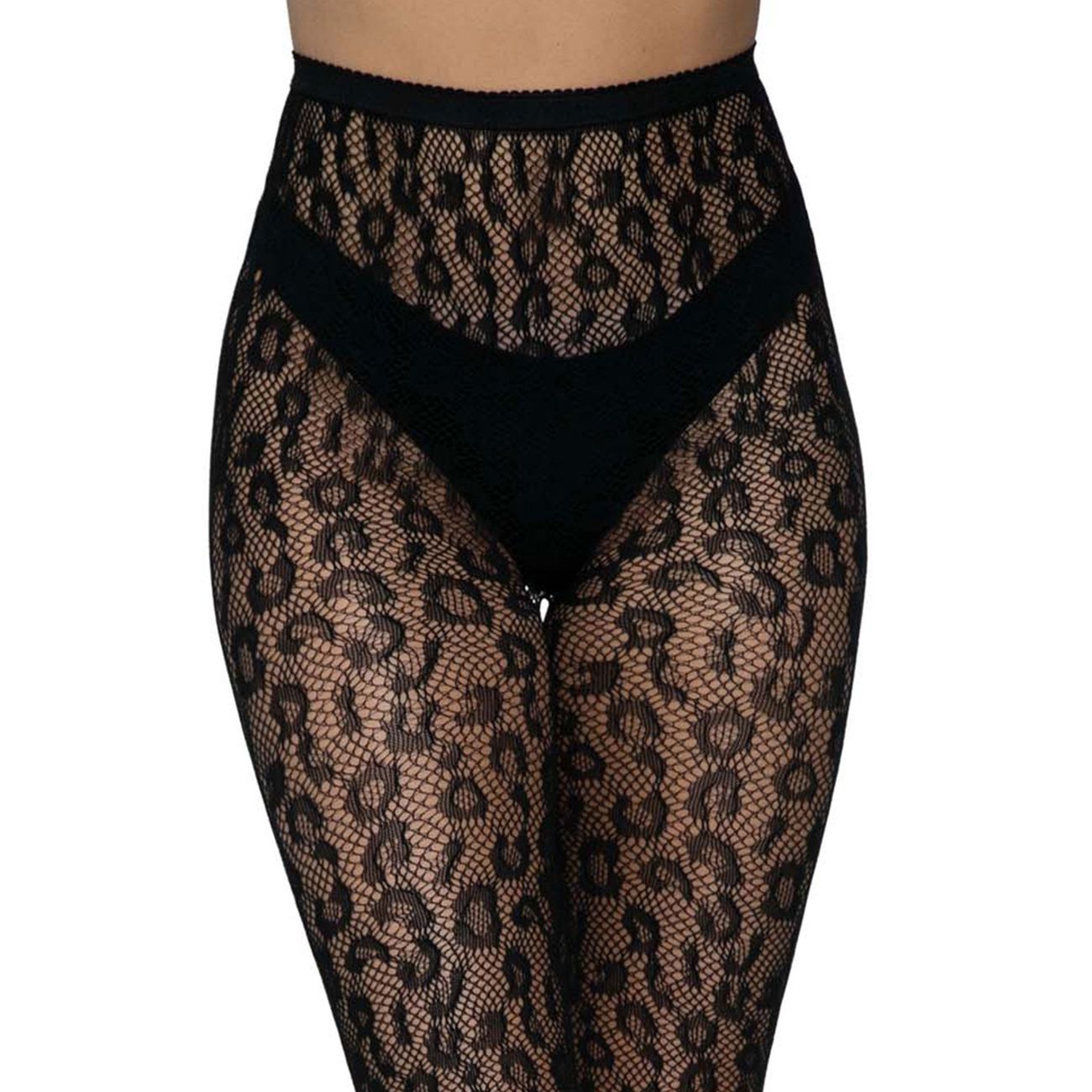 Strumpbyxor Fisknät Leopard Deluxe