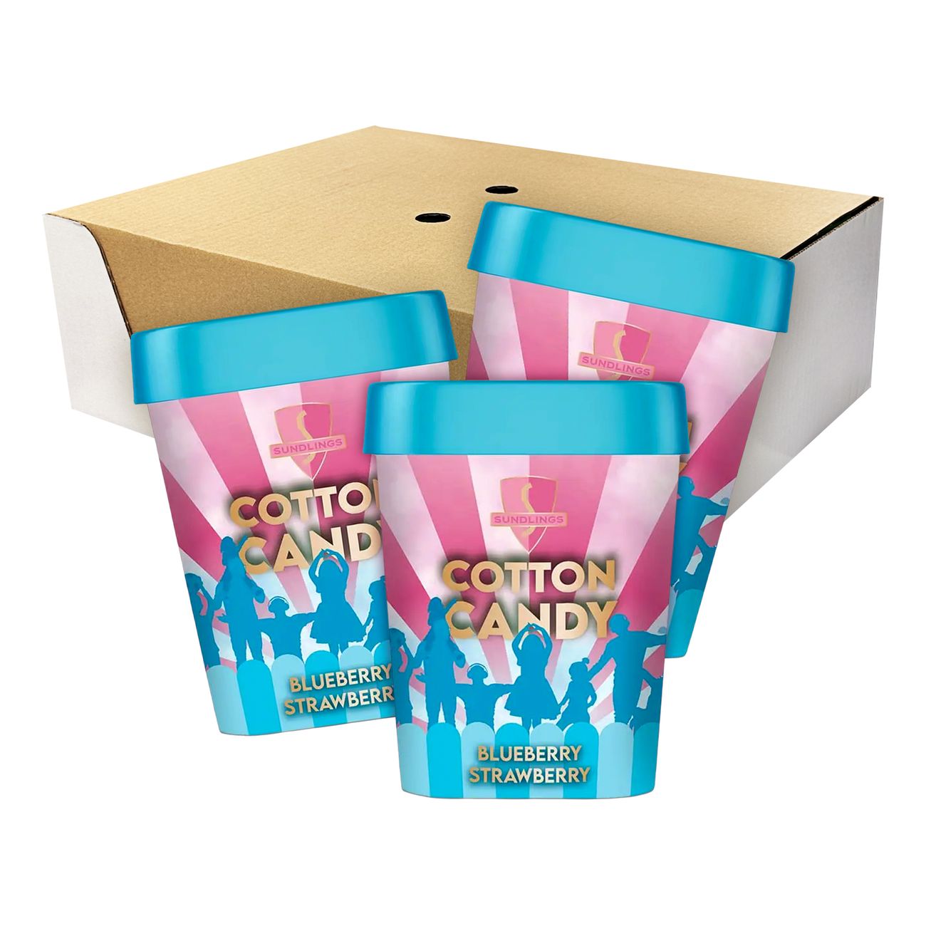 Sundlings Sukkerspinn Blueberry/Strawberry Storpakning