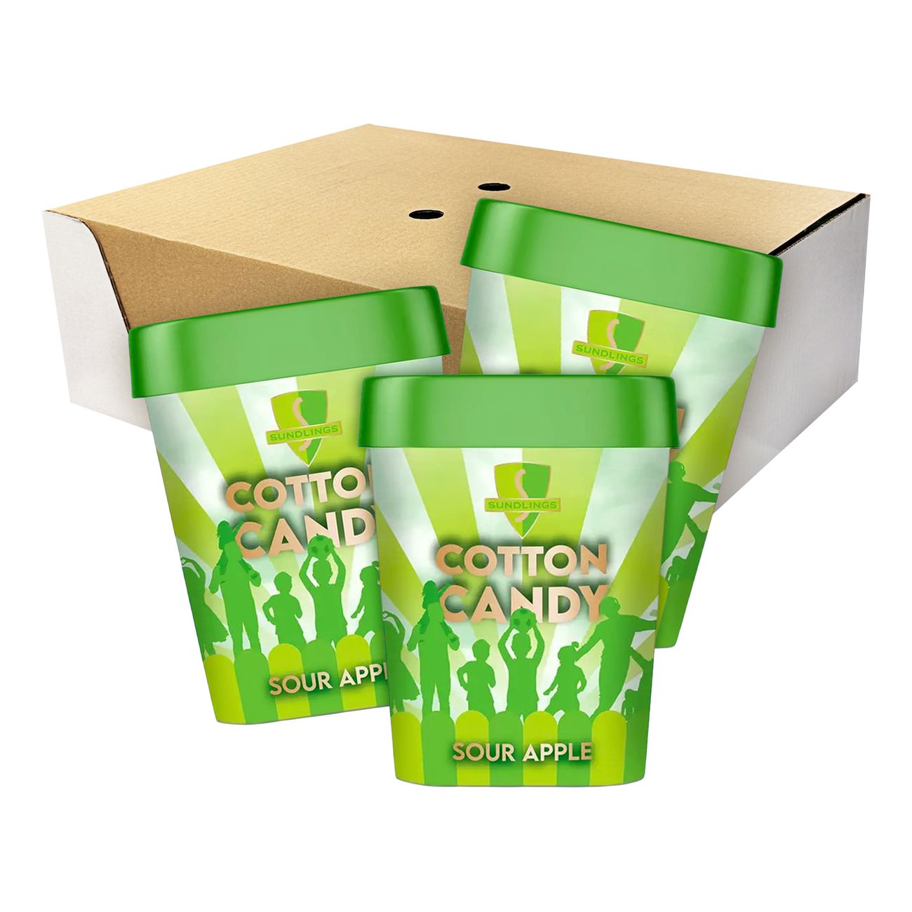 Sundlings Candyfloss Sour Apple Økonomipakke