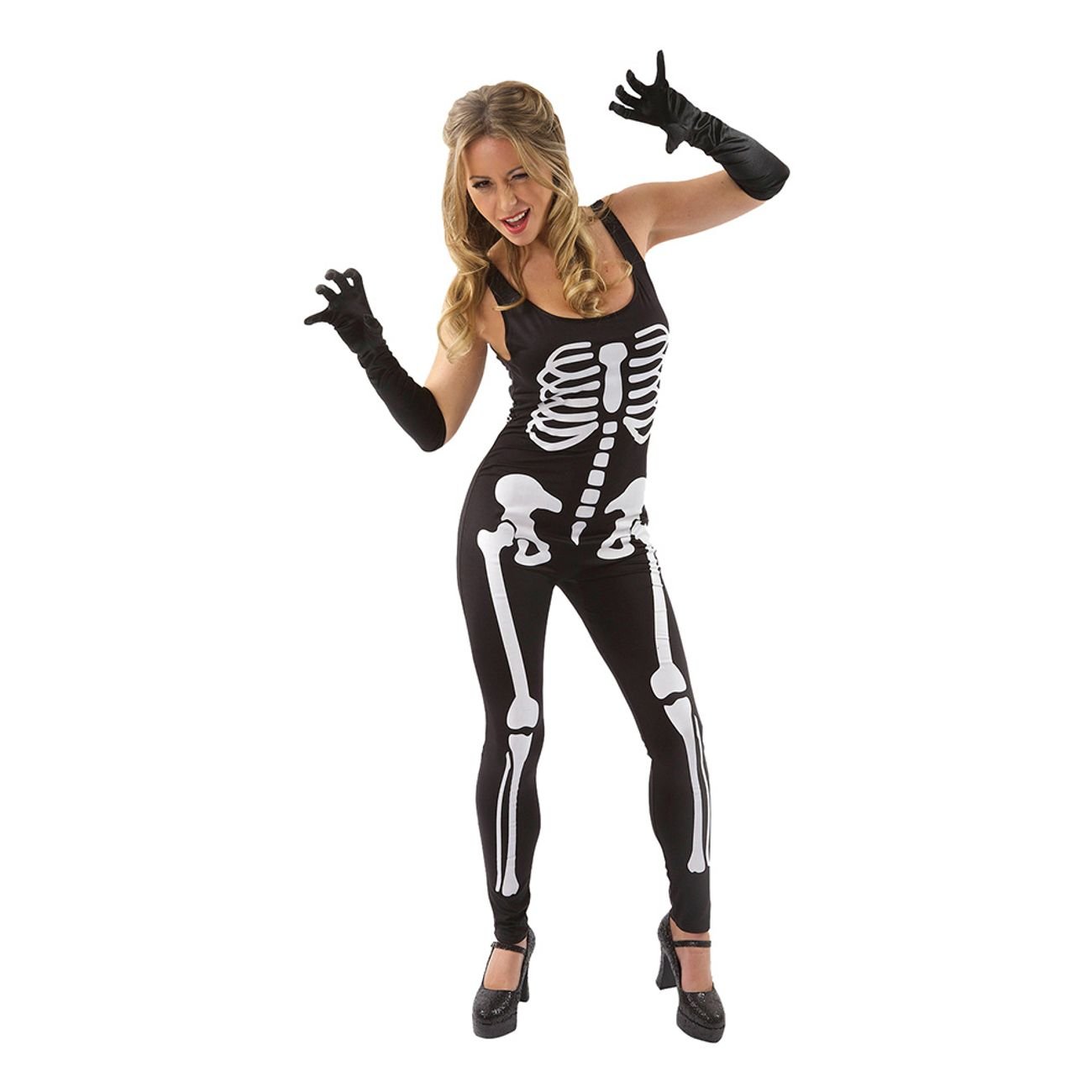 svart-skelett-jumpsuit-maskeraddrakt-1
