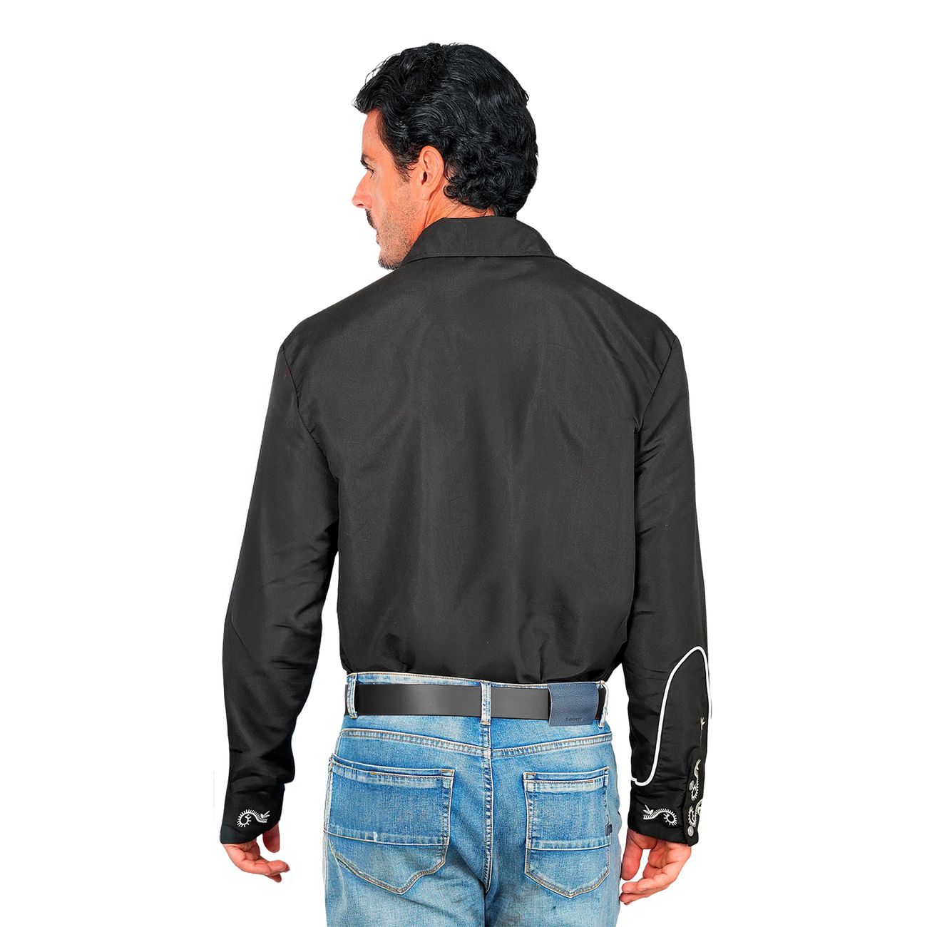 Svart Western Skjorta Herr